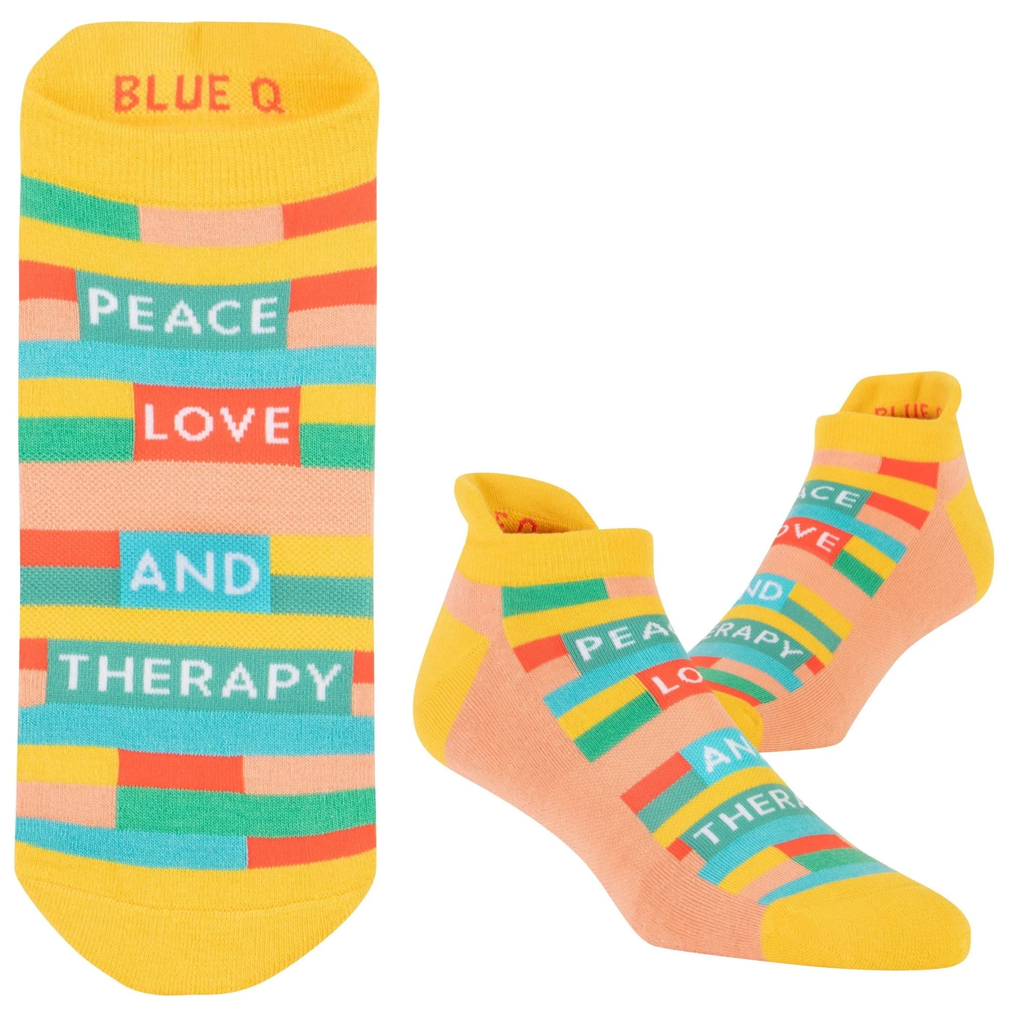 Peace Love and Therapy Women's or Unisex Sneaker Socks [2 Size Options] | BlueQ at GetBullish - Image 3