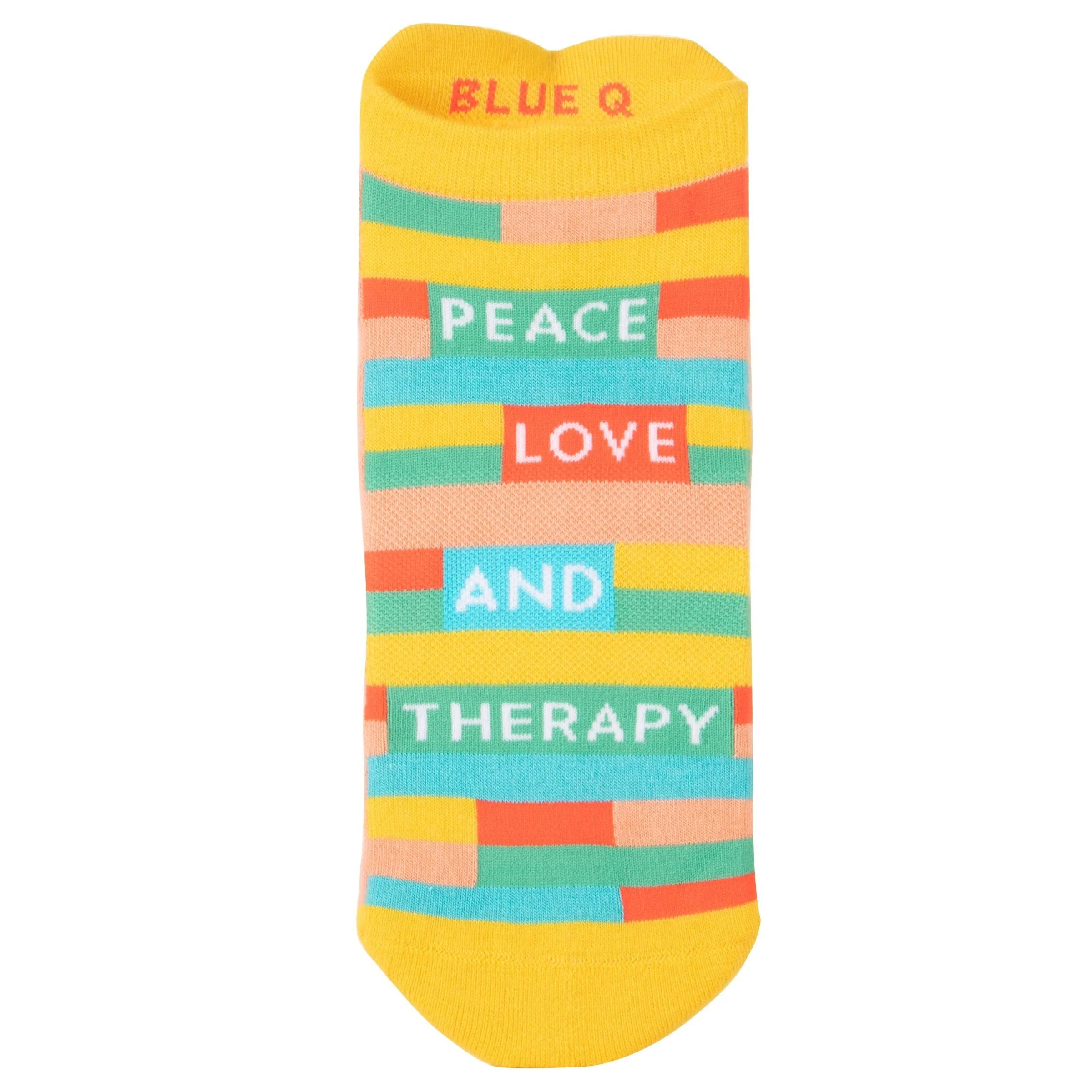 Peace Love and Therapy Women's or Unisex Sneaker Socks [2 Size Options] | BlueQ at GetBullish - Image 4