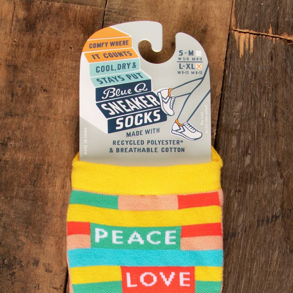 Peace Love and Therapy Women's or Unisex Sneaker Socks [2 Size Options] | BlueQ at GetBullish - Image 7