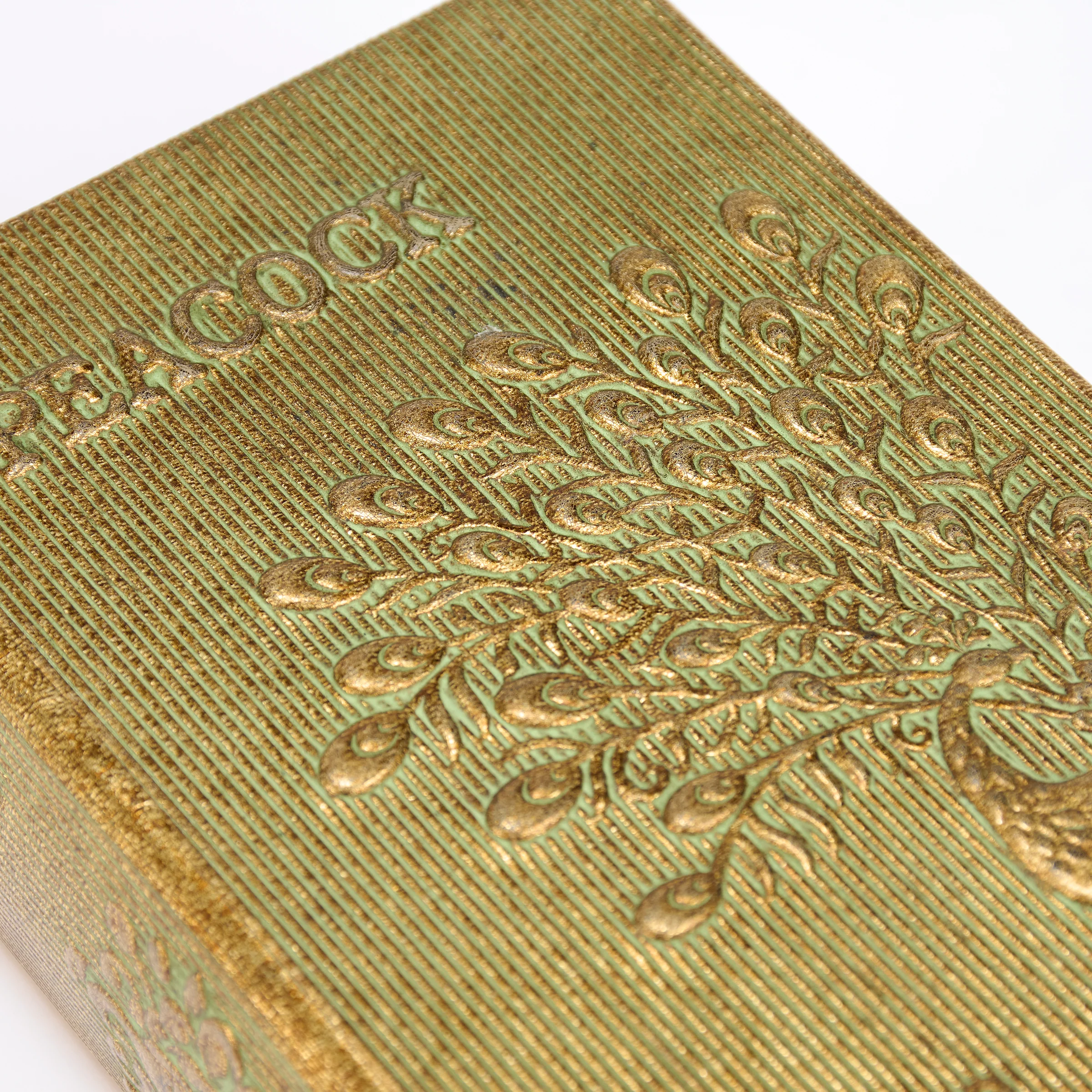 Peacock Metallic Gold Vintage Book Box | Faux Leather Wrap Book Shaped Storage Stash Trinket Box - Image 4