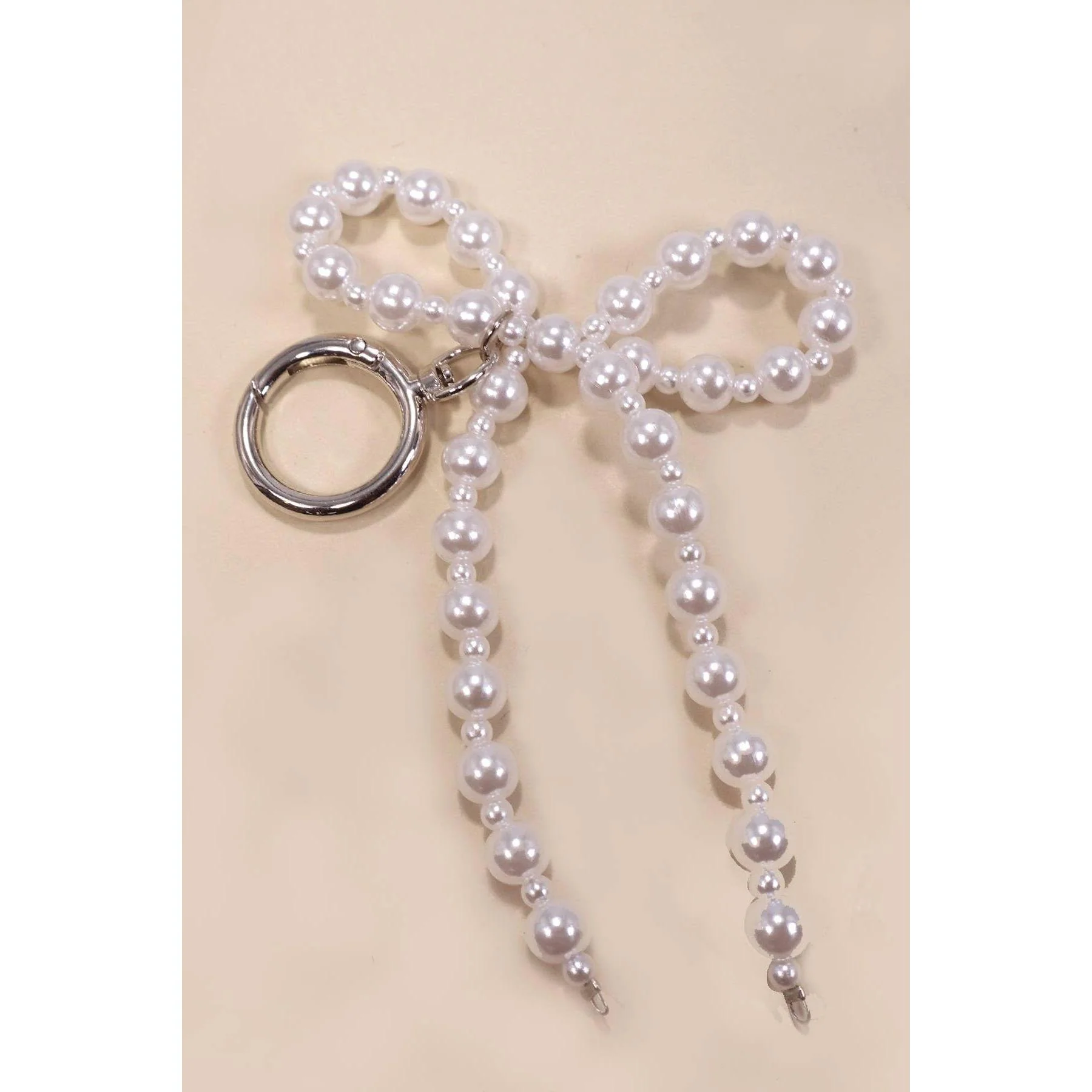 Pearl Coquette Bow Keychain Bag Charm - Image 2