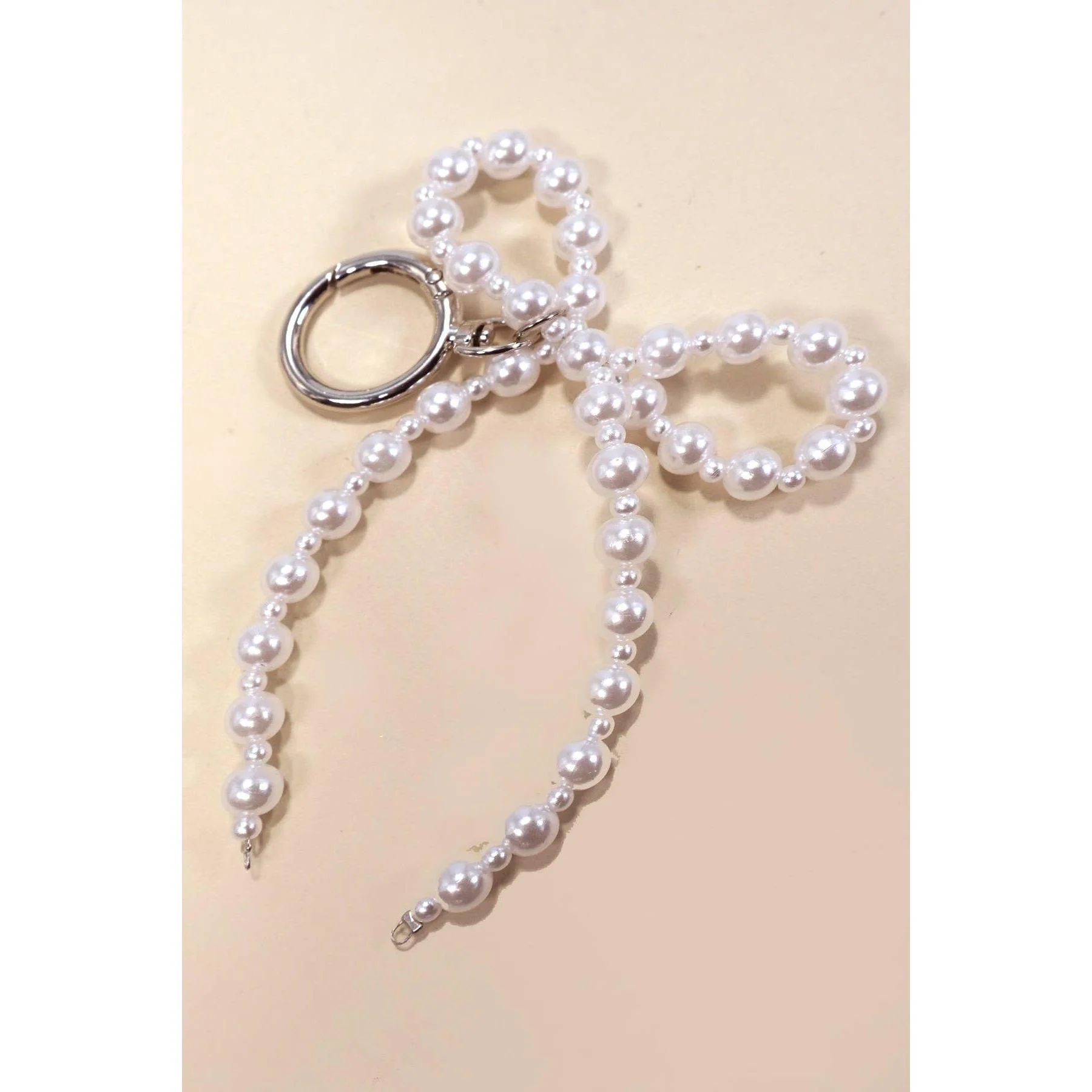 Pearl Coquette Bow Keychain Bag Charm - Image 3