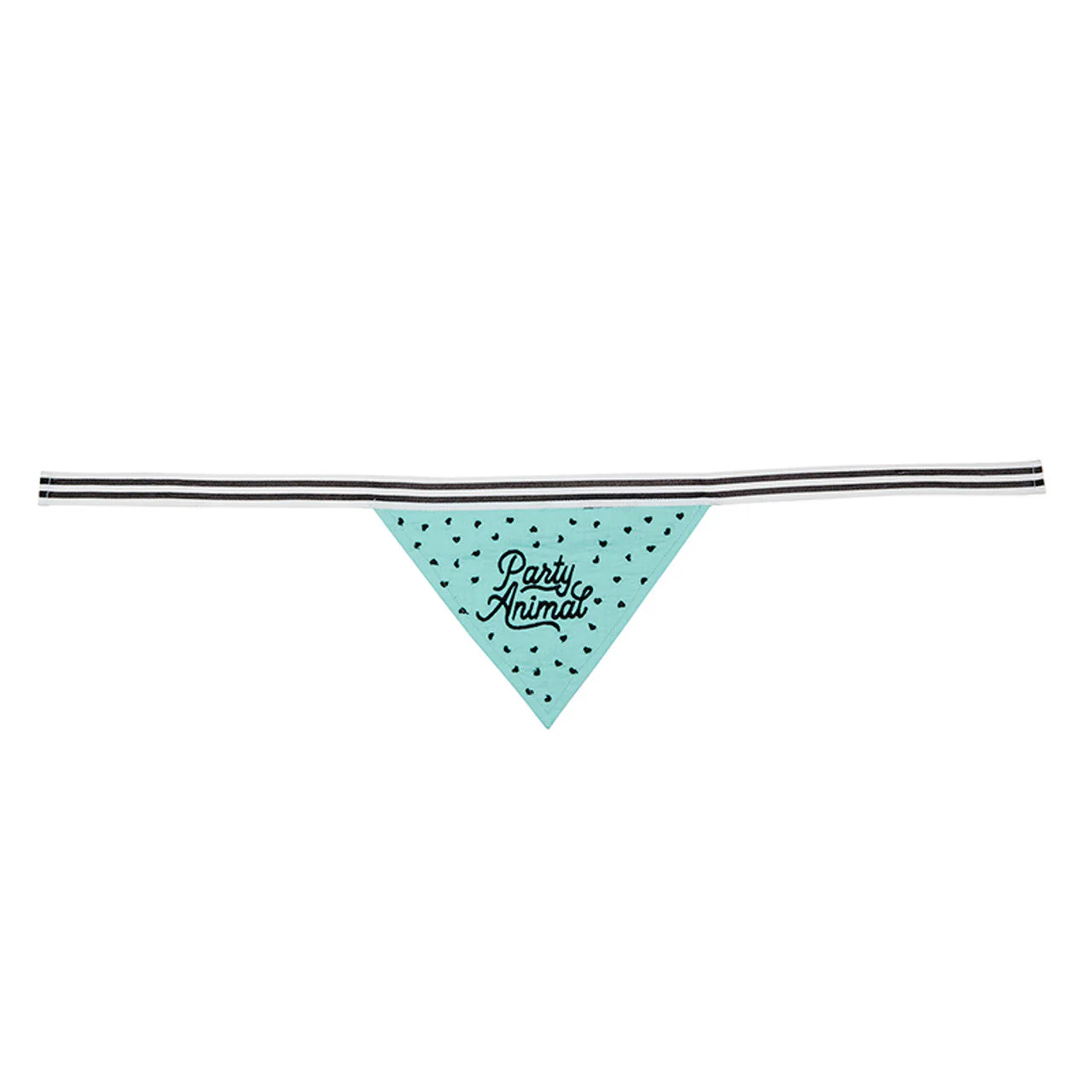 Party Animal Pet Bandana | In Blue With Printed Hearts Designs - Image 4