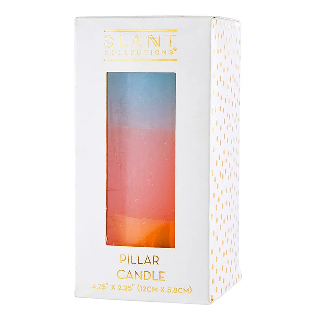 Mini Pillar Candle in Blue Pink Orange | Tri-Colored Ombre Aesthetic Table Candle 4.75" - Image 3