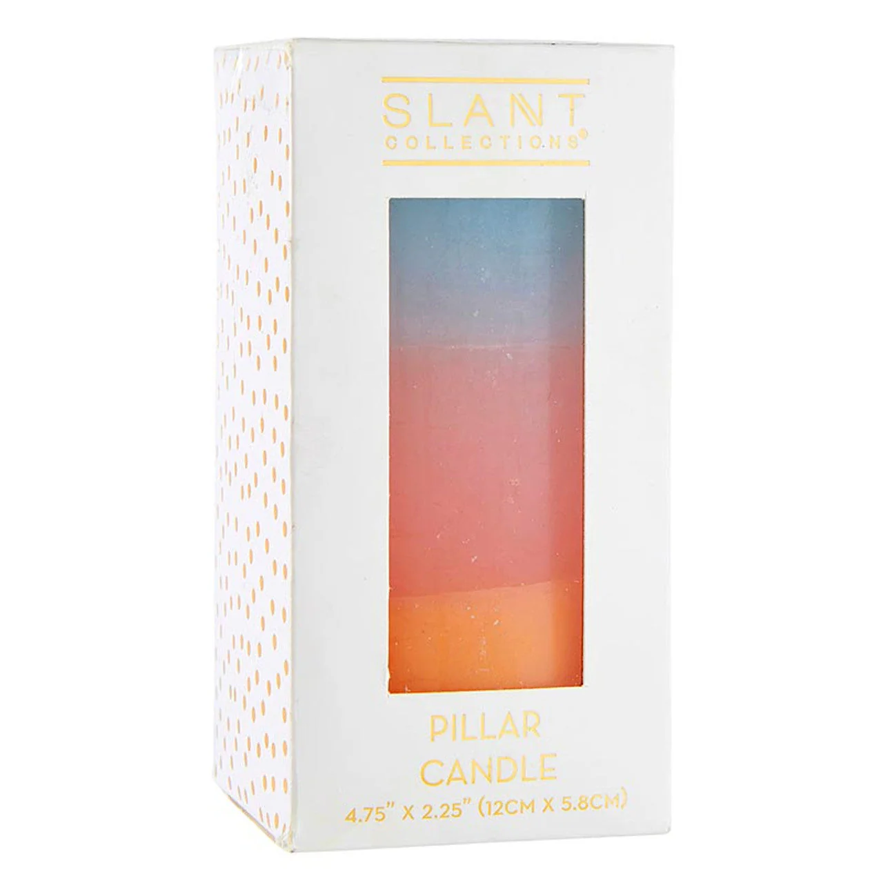 Mini Pillar Candle in Blue Pink Orange | Tri-Colored Ombre Aesthetic Table Candle 4.75" - Image 4