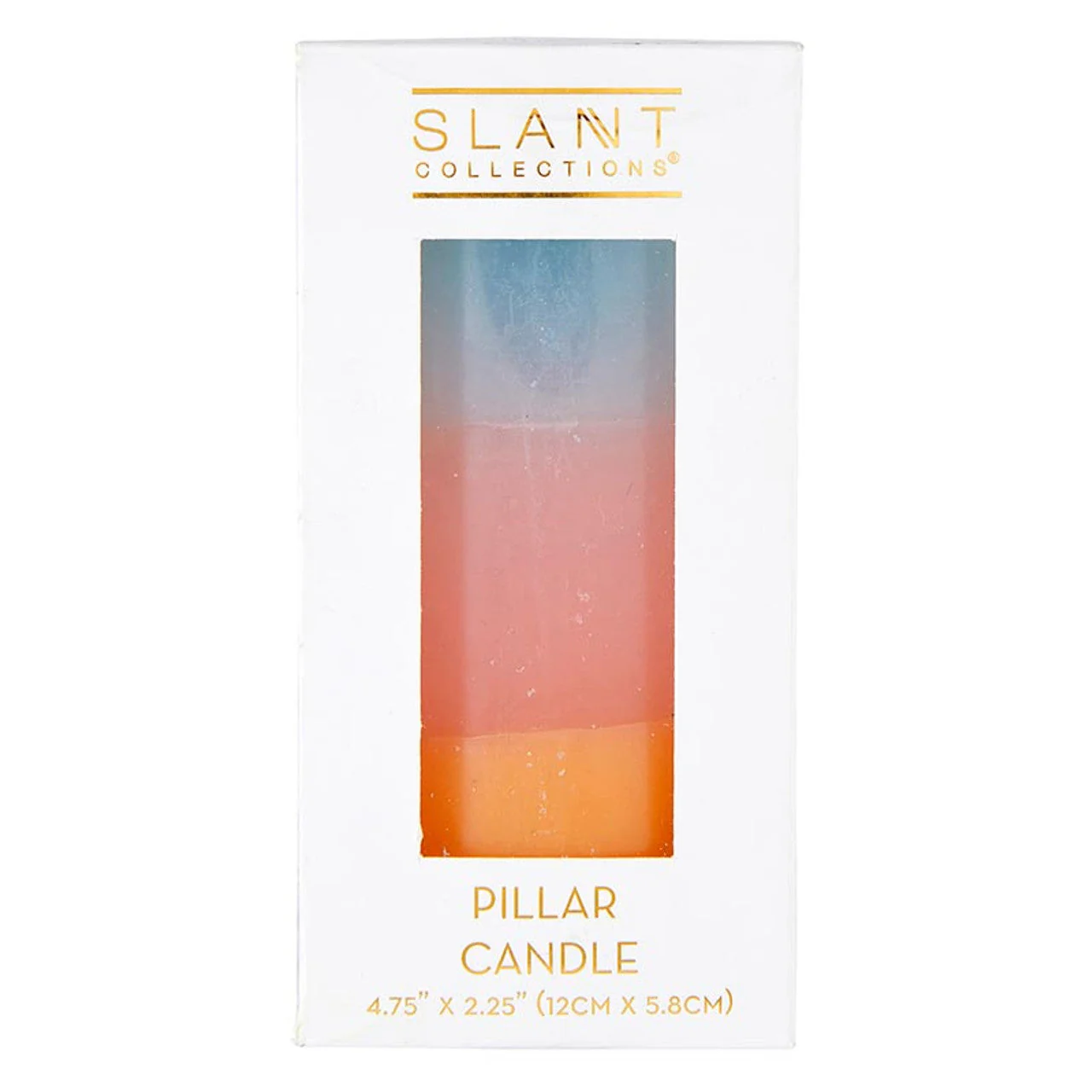 Mini Pillar Candle in Blue Pink Orange | Tri-Colored Ombre Aesthetic Table Candle 4.75" - Image 5
