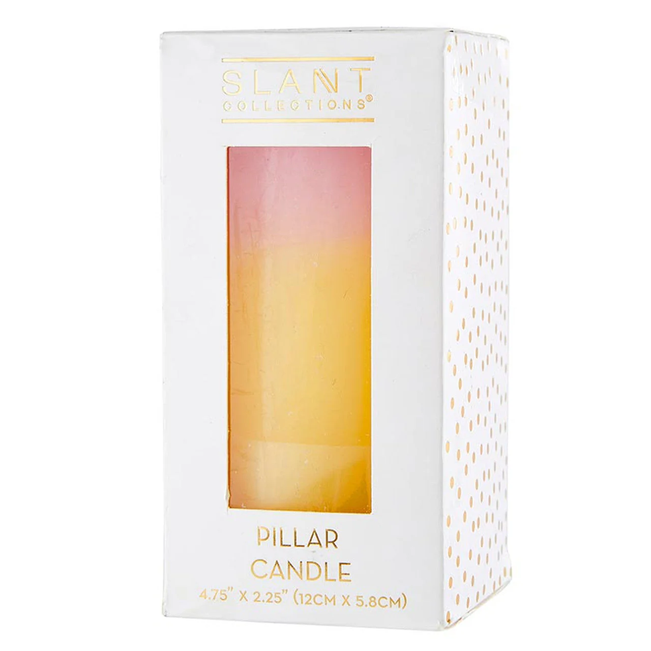 Mini Pillar Candle in Pink Orange White | Aesthetic Unscented Dinner Candle 4.75" - Image 3