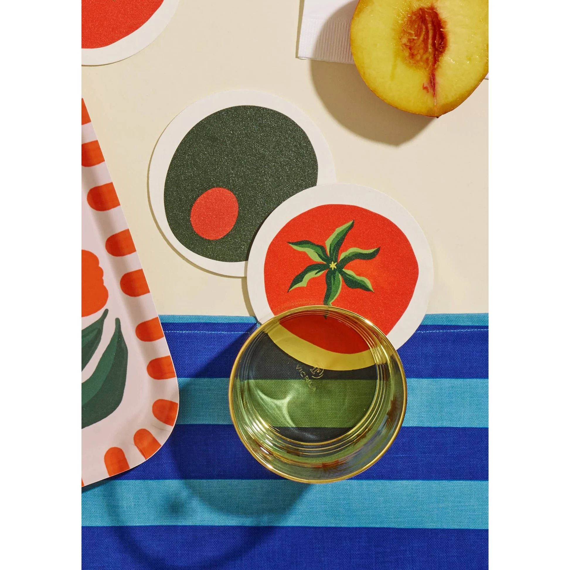 Set of 4 Pimento Olive Coasters | Eco-friendly Wood Pulp - Image 3