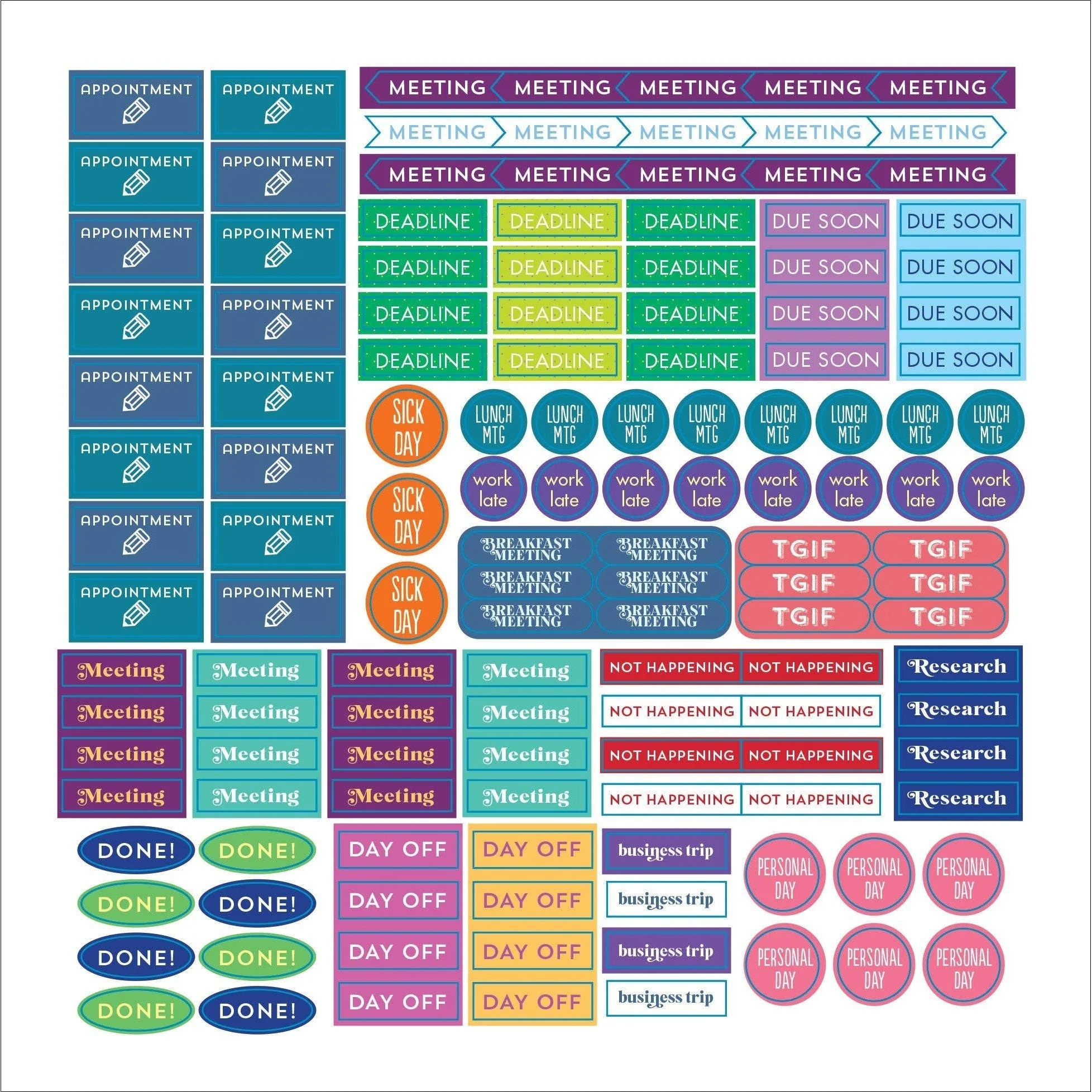 Plan It! A Sticker Book for All Your Productivity Needs | Decals Organizational Book - Image 4