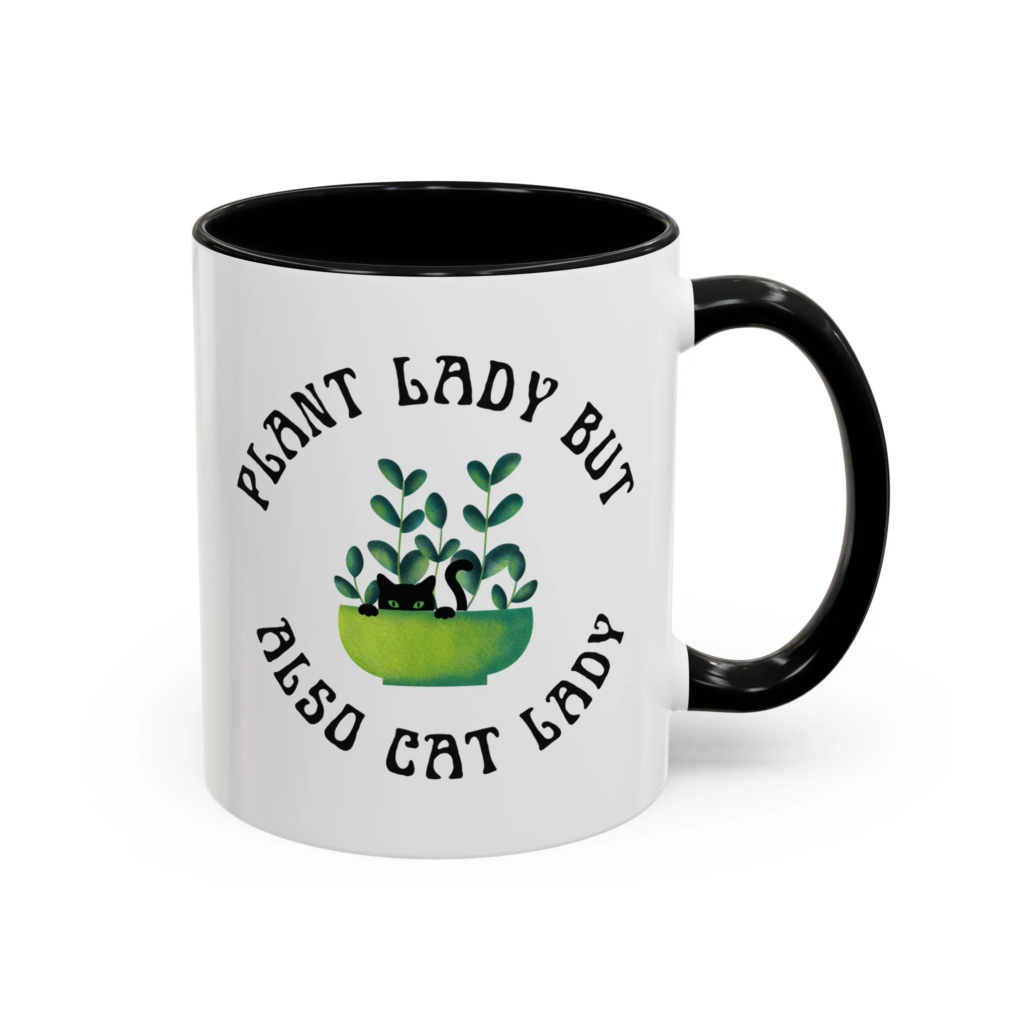 Plant Lady But Also Cat Lady Accent Coffee Mug 11oz