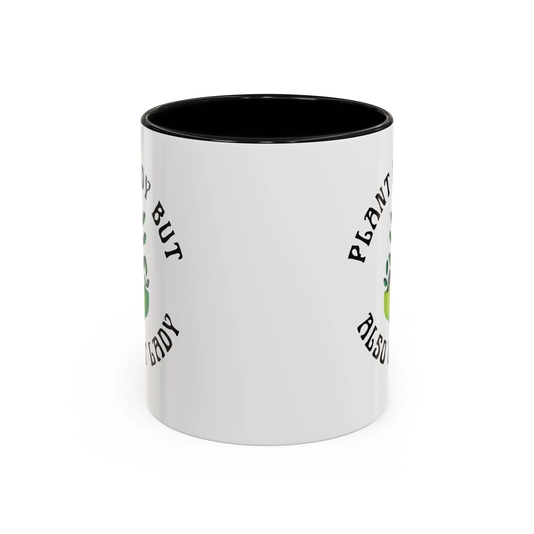 Plant Lady But Also Cat Lady Accent Coffee Mug 11oz - Image 3