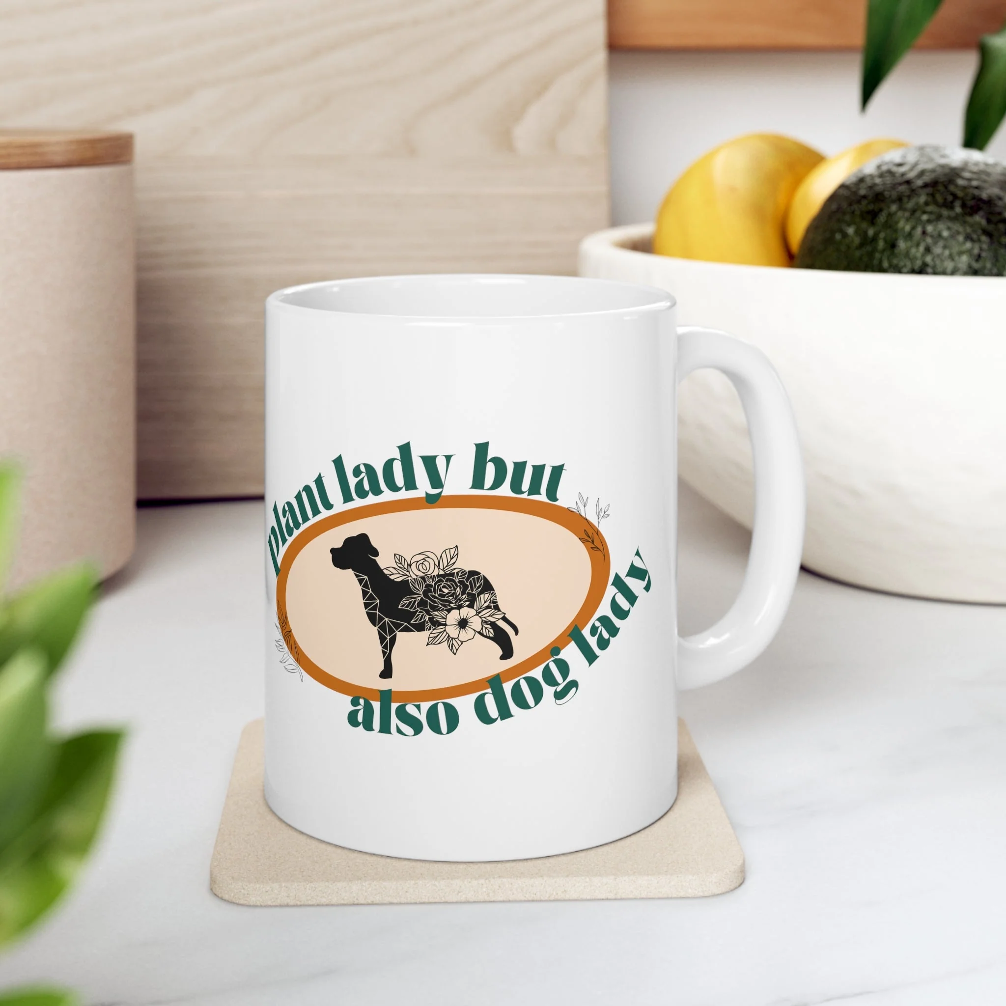 Plant Lady But Also Dog Lady Ceramic Mug 11oz - Image 7