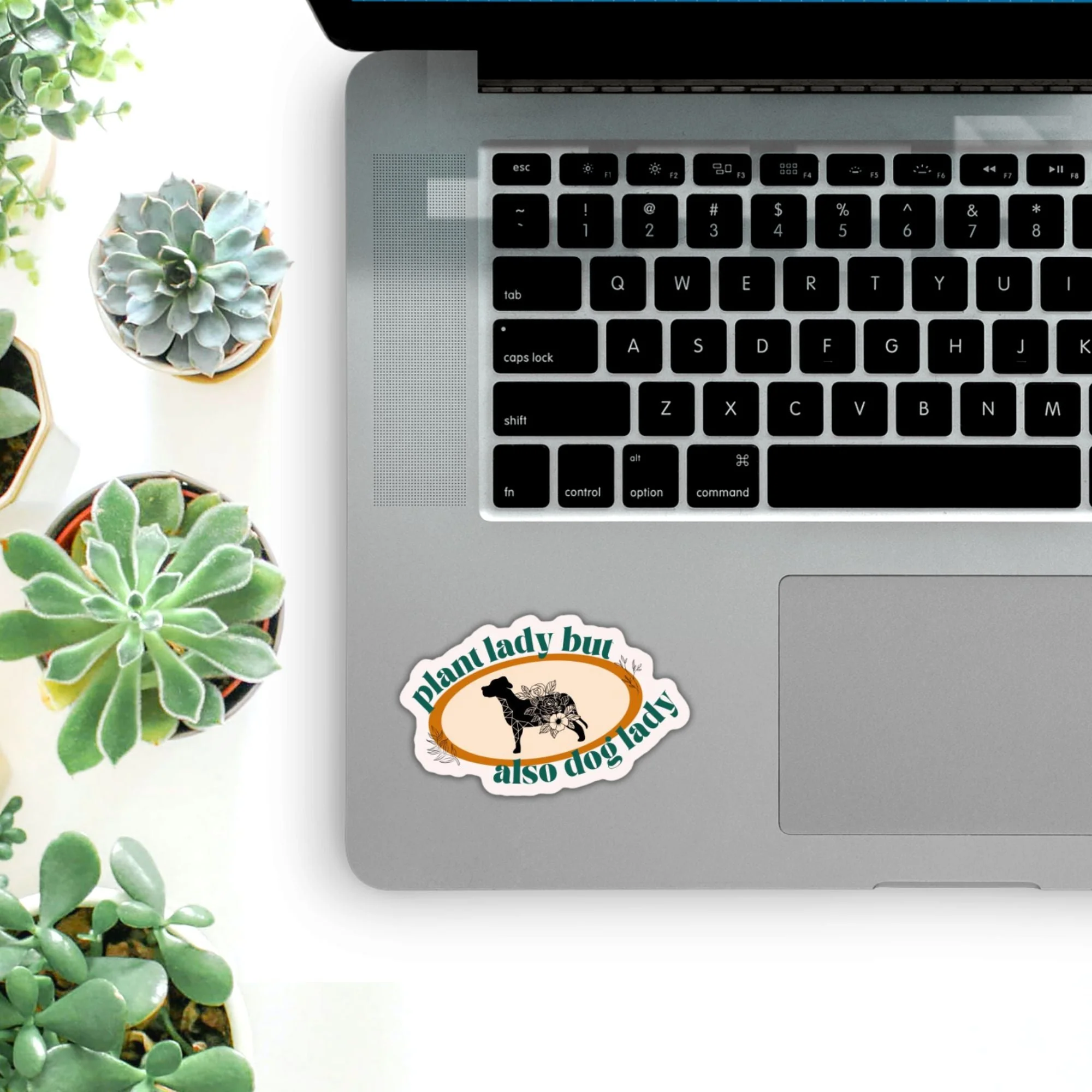 Plant Lady But Also Dog Lady Glossy Die Cut Vinyl Sticker 3in x 1.88in - Image 5