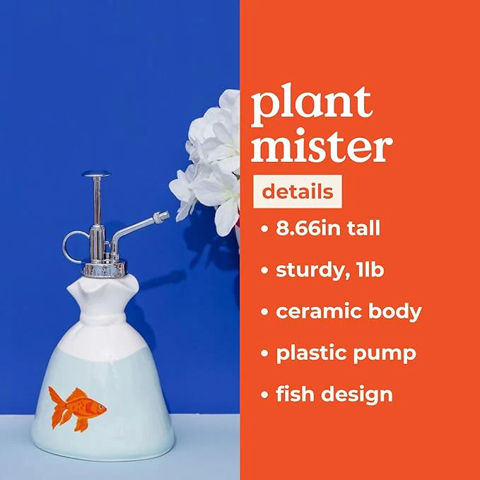 Ban.do Plant Mister, Fish in a Bag Ceramic Plant Spray Bottle | Sprinkling Watering Pot Jug - Image 7