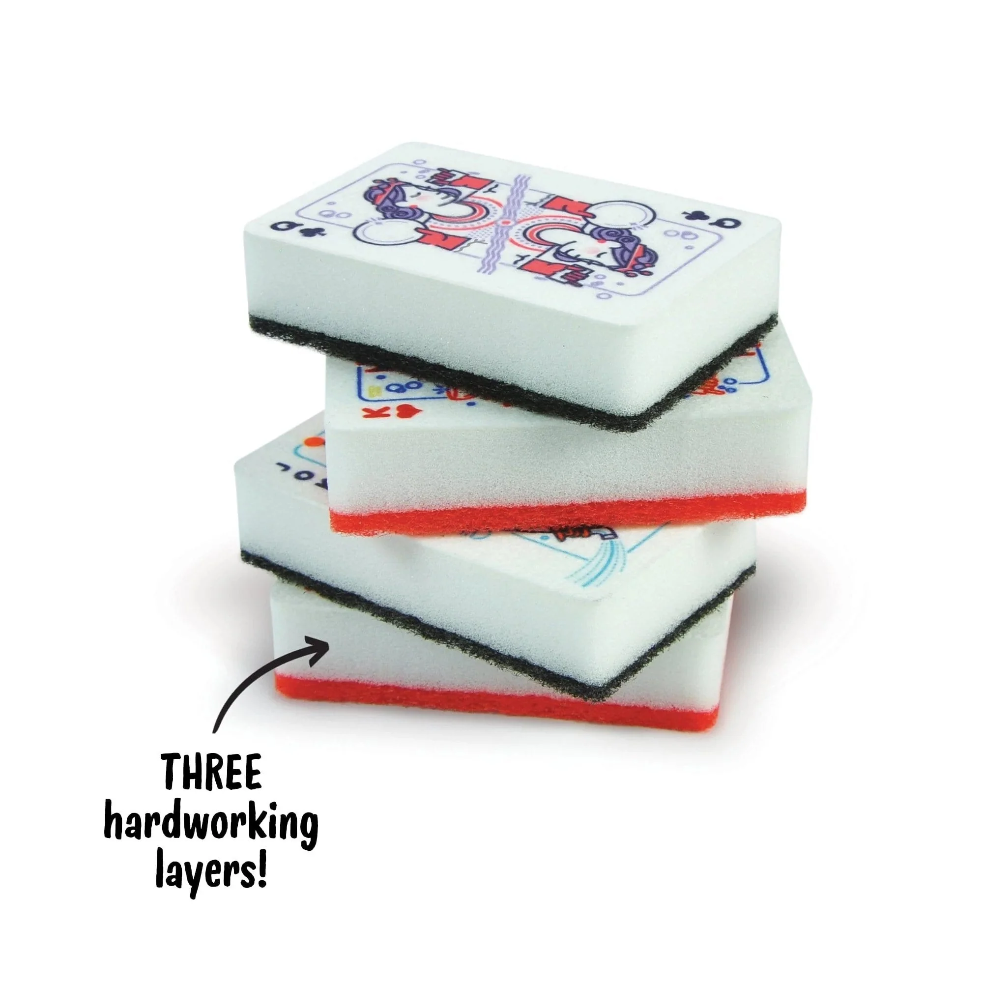 Clean House Playing Card Kitchen Sponges | Set of 4 - Image 5