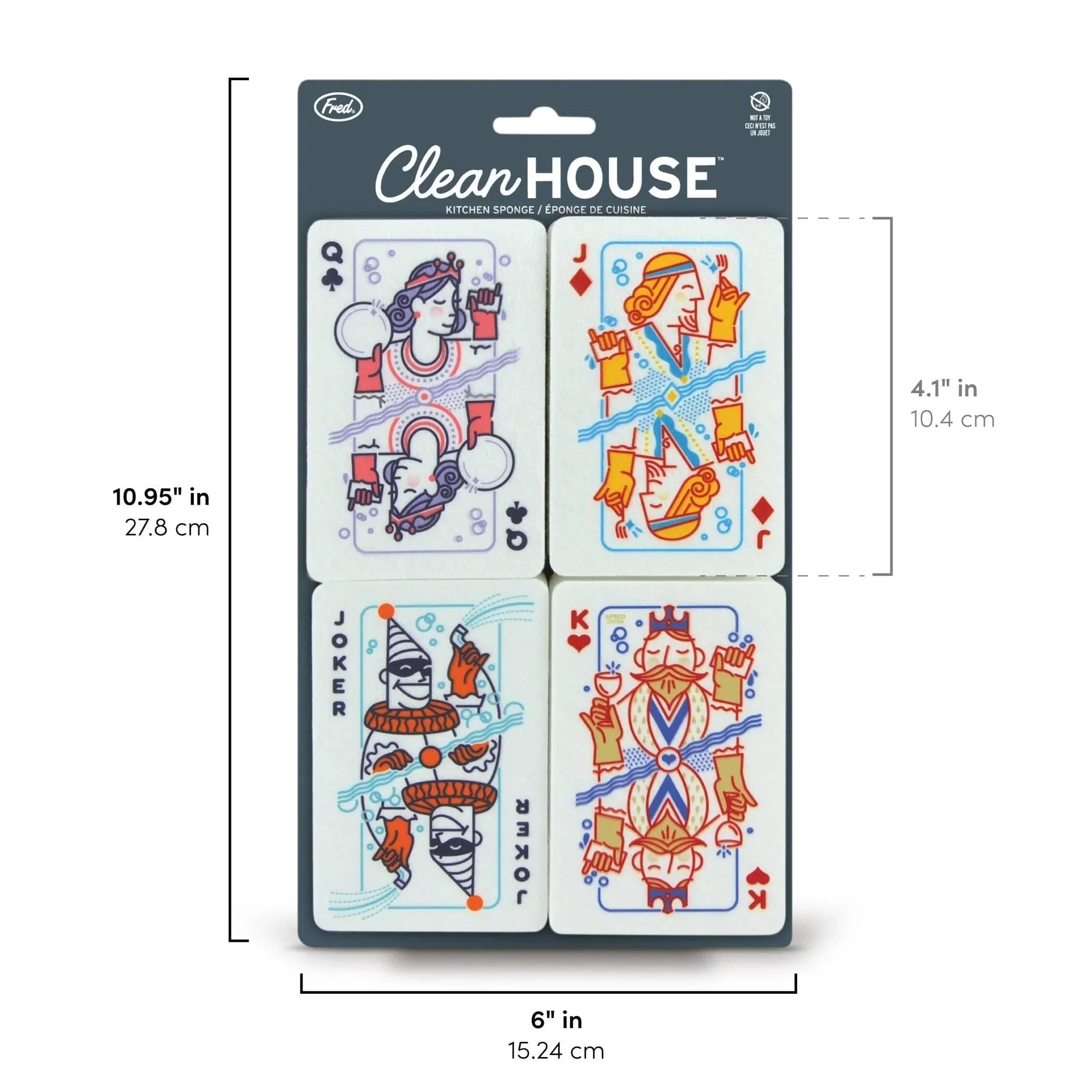 Clean House Playing Card Kitchen Sponges | Set of 4 - Image 7