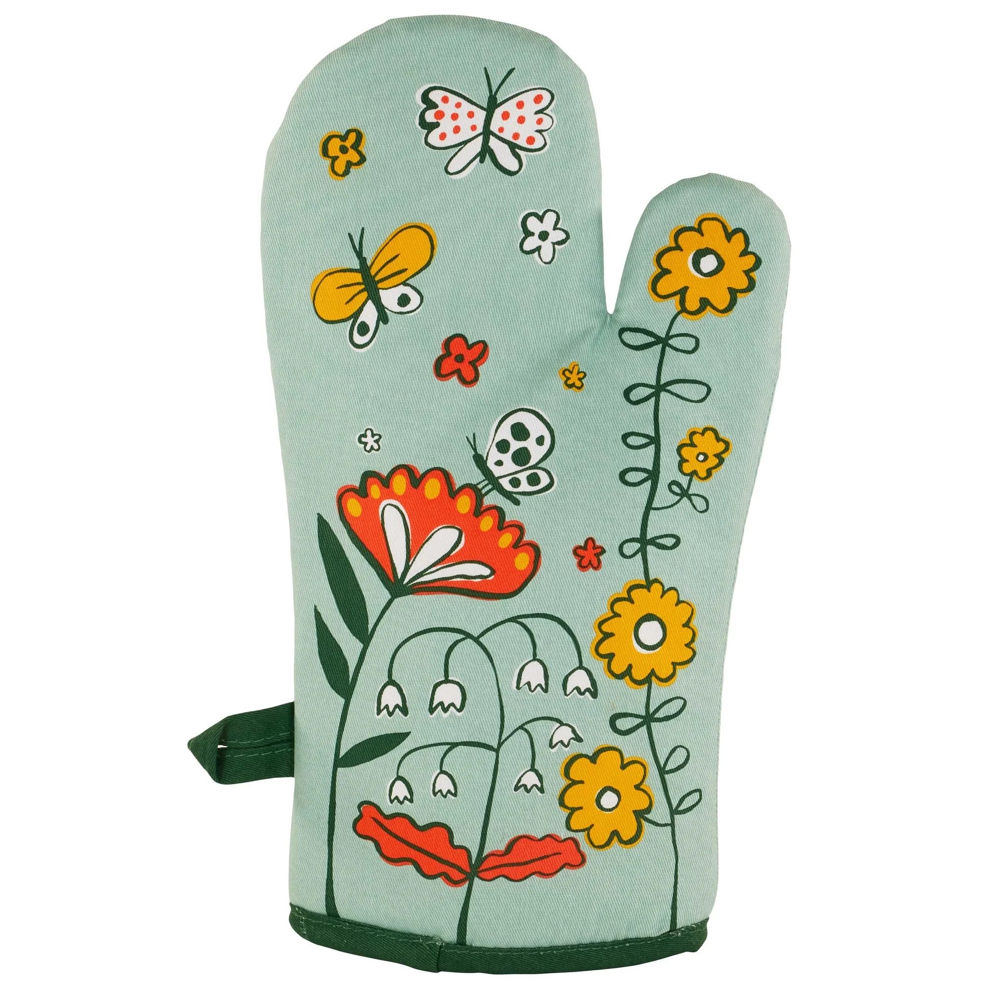Please One Shitstorm At A Time Flowers and Butterflies Oven Mitt | Insulated Cotton Pot Holder | BlueQ at GetBullish - Image 2