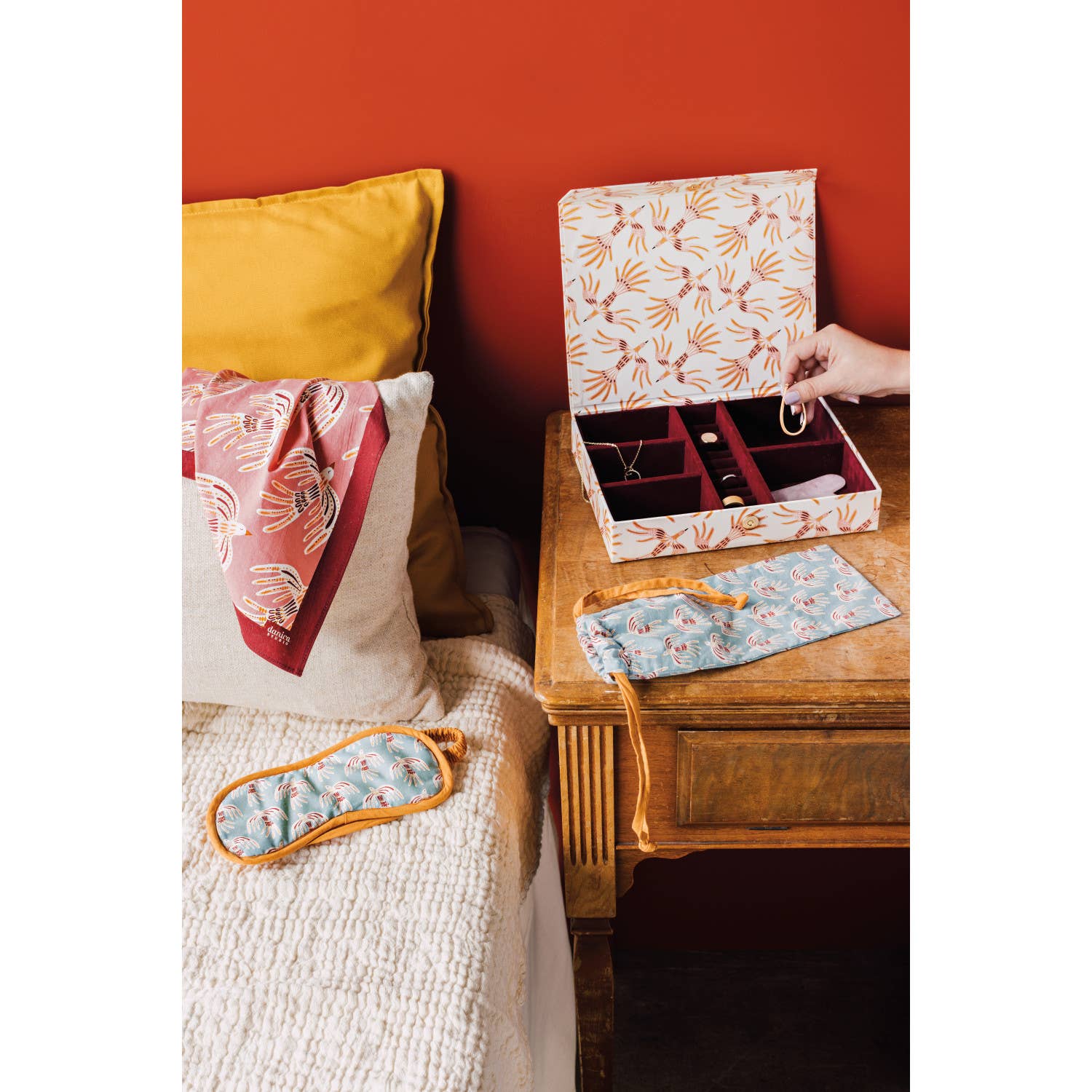 Plume Recycled Cotton Bandana | Neck Scarf Headband in Soft Pink Hues - Image 4