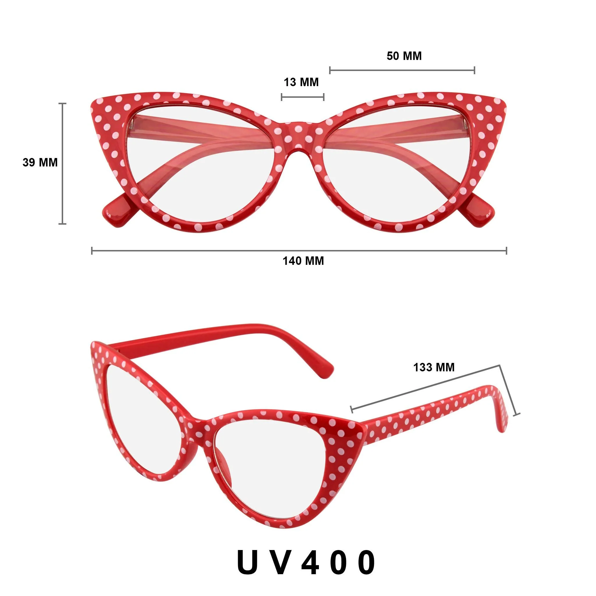 Polka Dot Super Cat Eye Glasses | Vintage Inspired Fashion Eyewear - Image 10