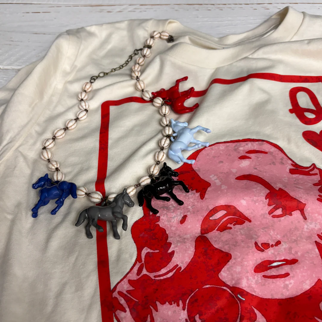 Pony Horse Club Necklace on Cream Beads | Handmade in the US - Image 6
