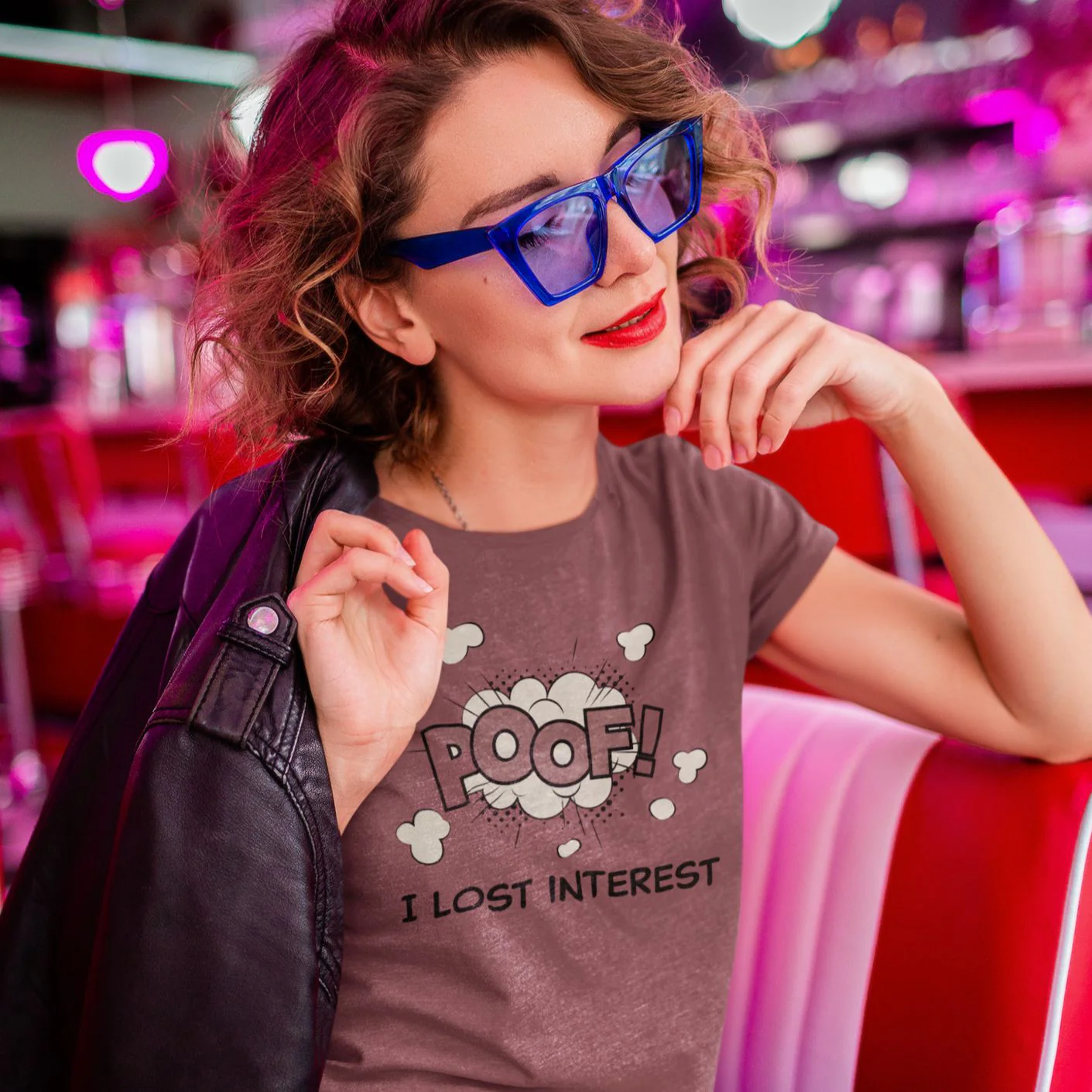 XS-3X Poof! I Lost Interest Unisex T-Shirt in Heather Orchid Size XS-3XL | Smartass & Sass at GetBullish - Image 3