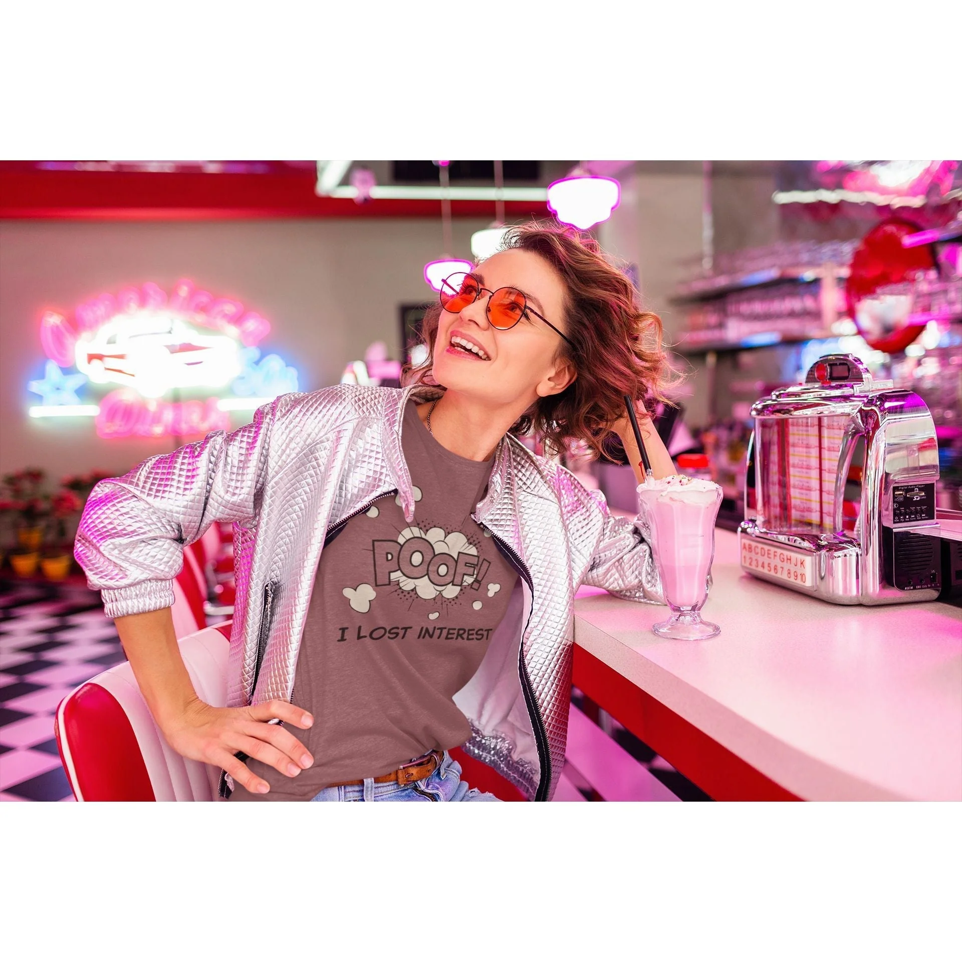 XS-3X Poof! I Lost Interest Unisex T-Shirt in Heather Orchid Size XS-3XL | Smartass & Sass at GetBullish - Image 6