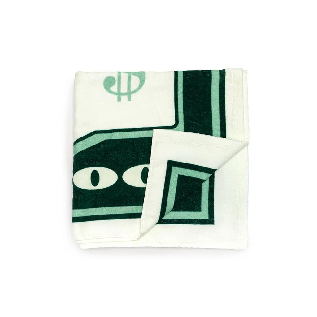 $100 Money Bill Green & Cream Pool / Beach Towel | Ultra-Soft Lightweight Travel Linen Towel - Image 5