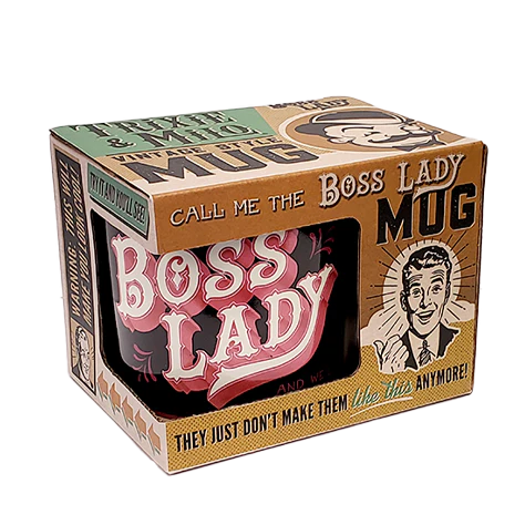 Boss Lady Porcelain Mug | Wrap-around Design Ceramic Coffee Tea Cup | 12oz - Image 4