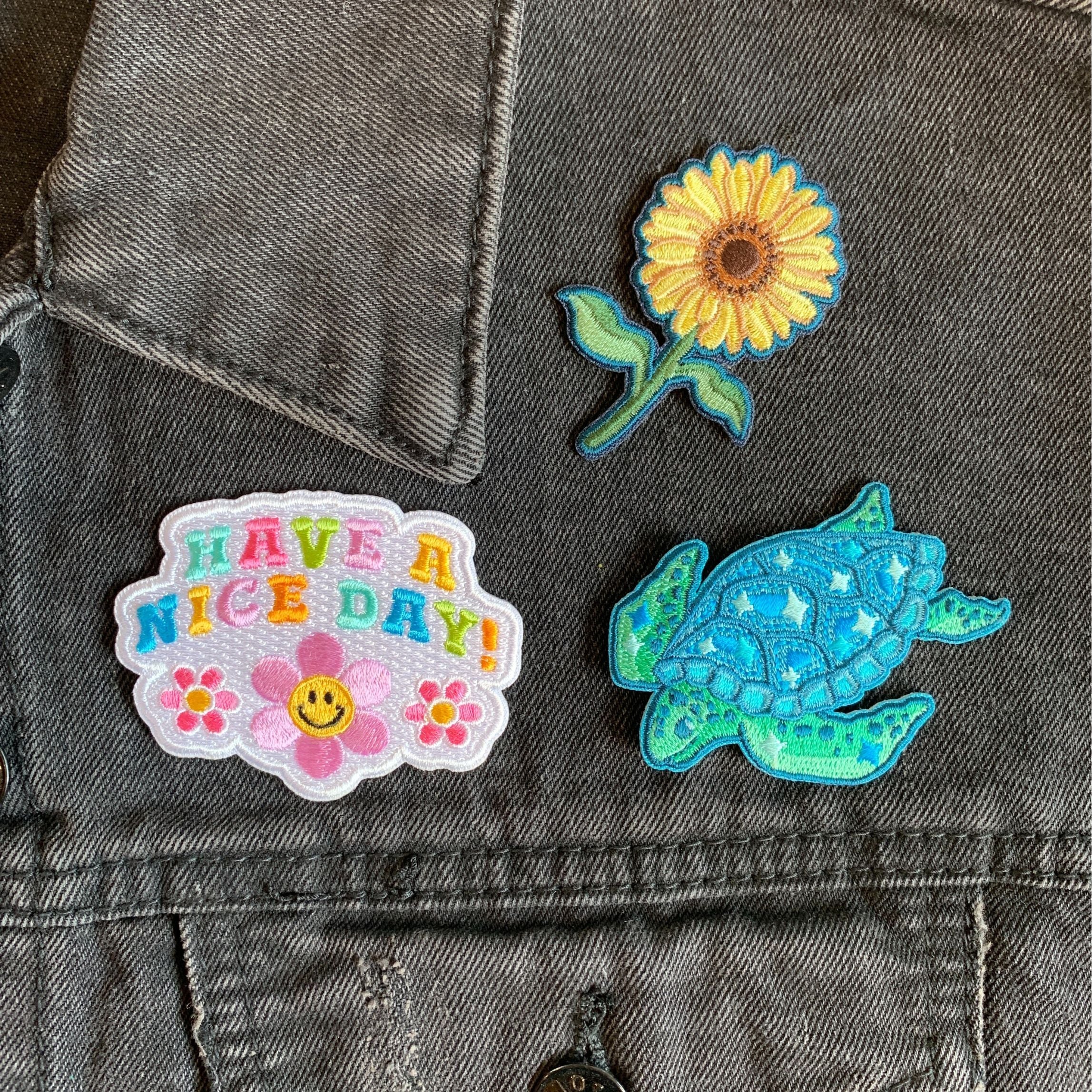 Have a Nice Day Positivity Quote Iron On Patches | Embroidered Applique - Image 4