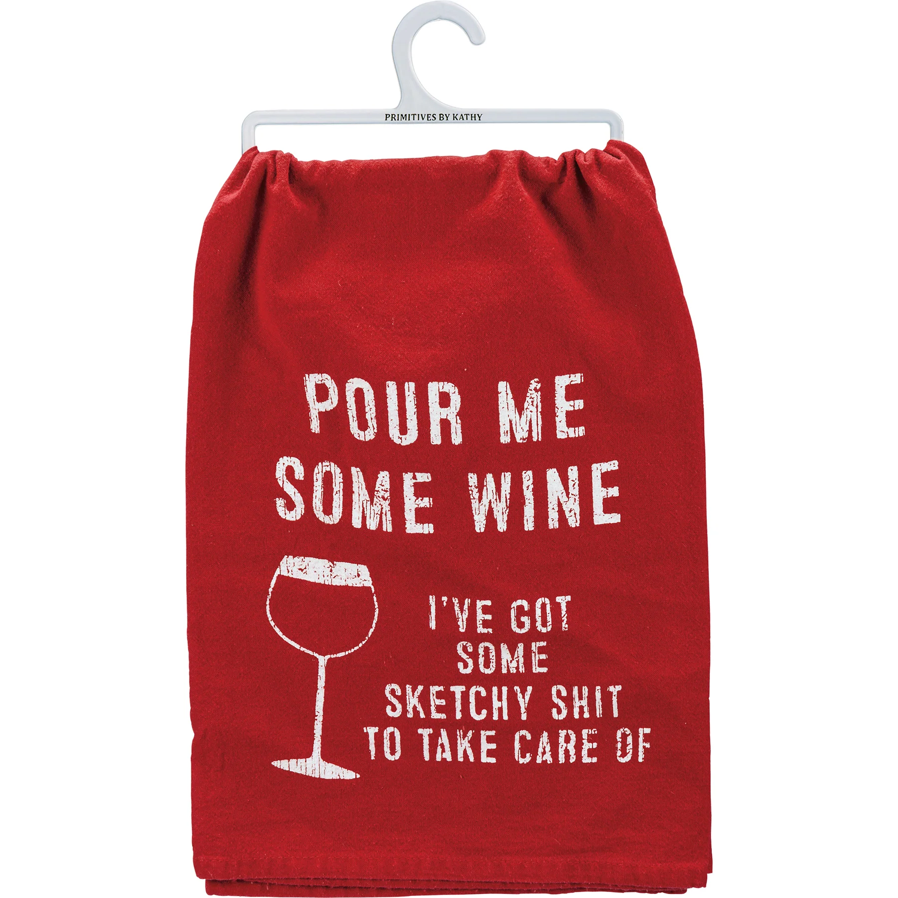 Pour Me Some Wine Red Kitchen Towel | Cotton Hand Tea Dish Towel | 28" x 28" - Image 2