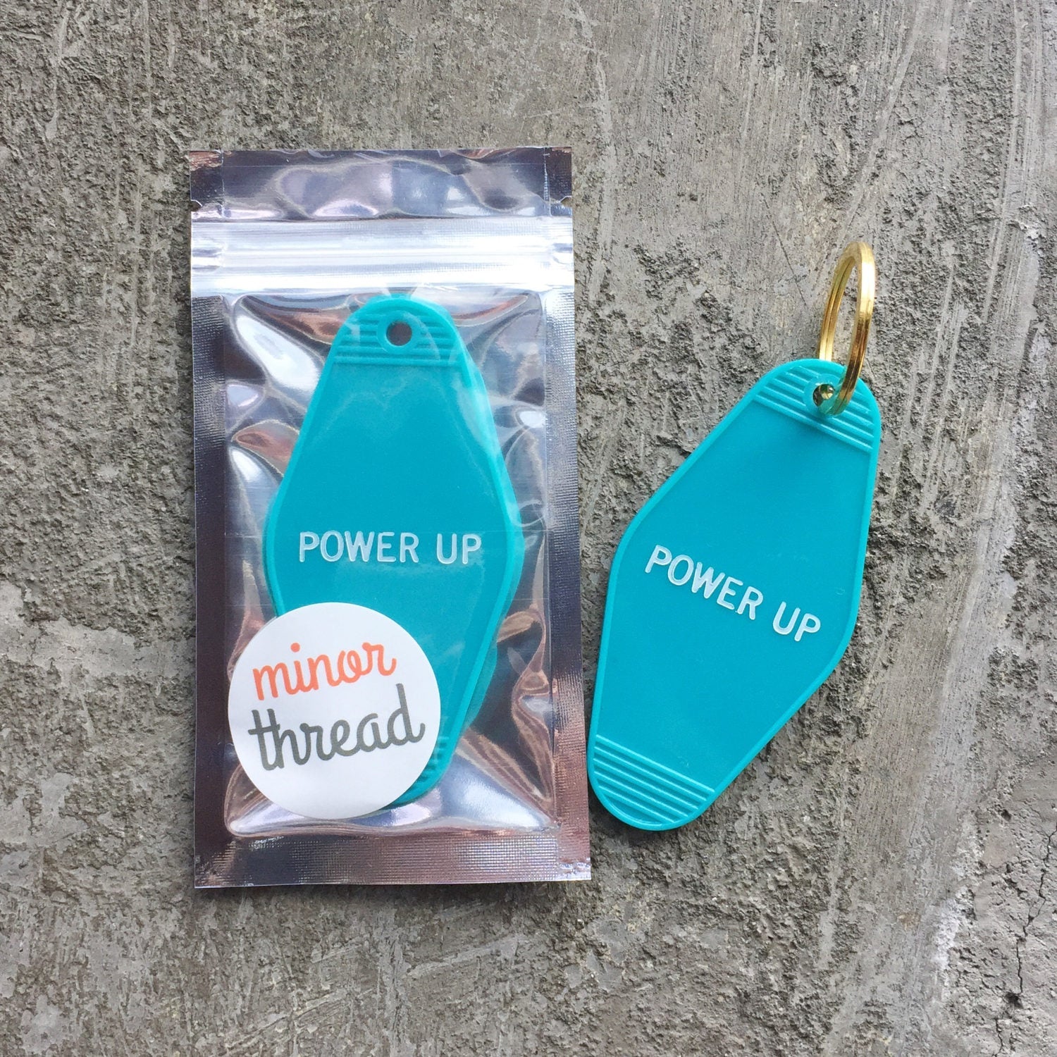 Power Up Keychain in Turquoise - Image 2