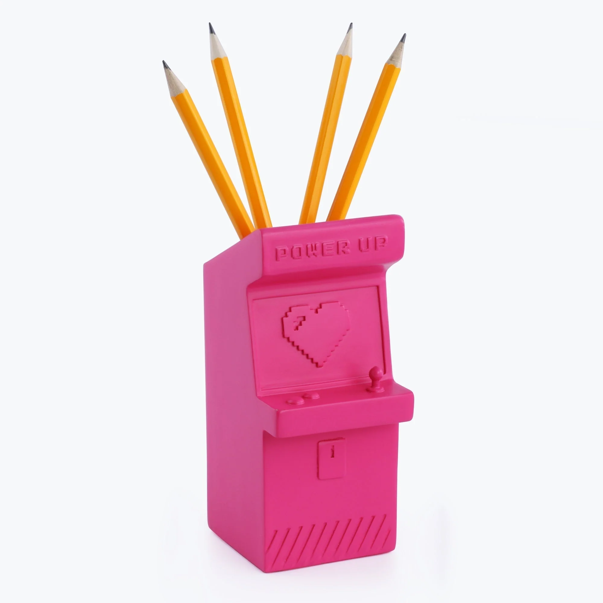 Power Up Retro Arcade Style Pen Pot | Pencil Cup in Hot Pink - Image 6