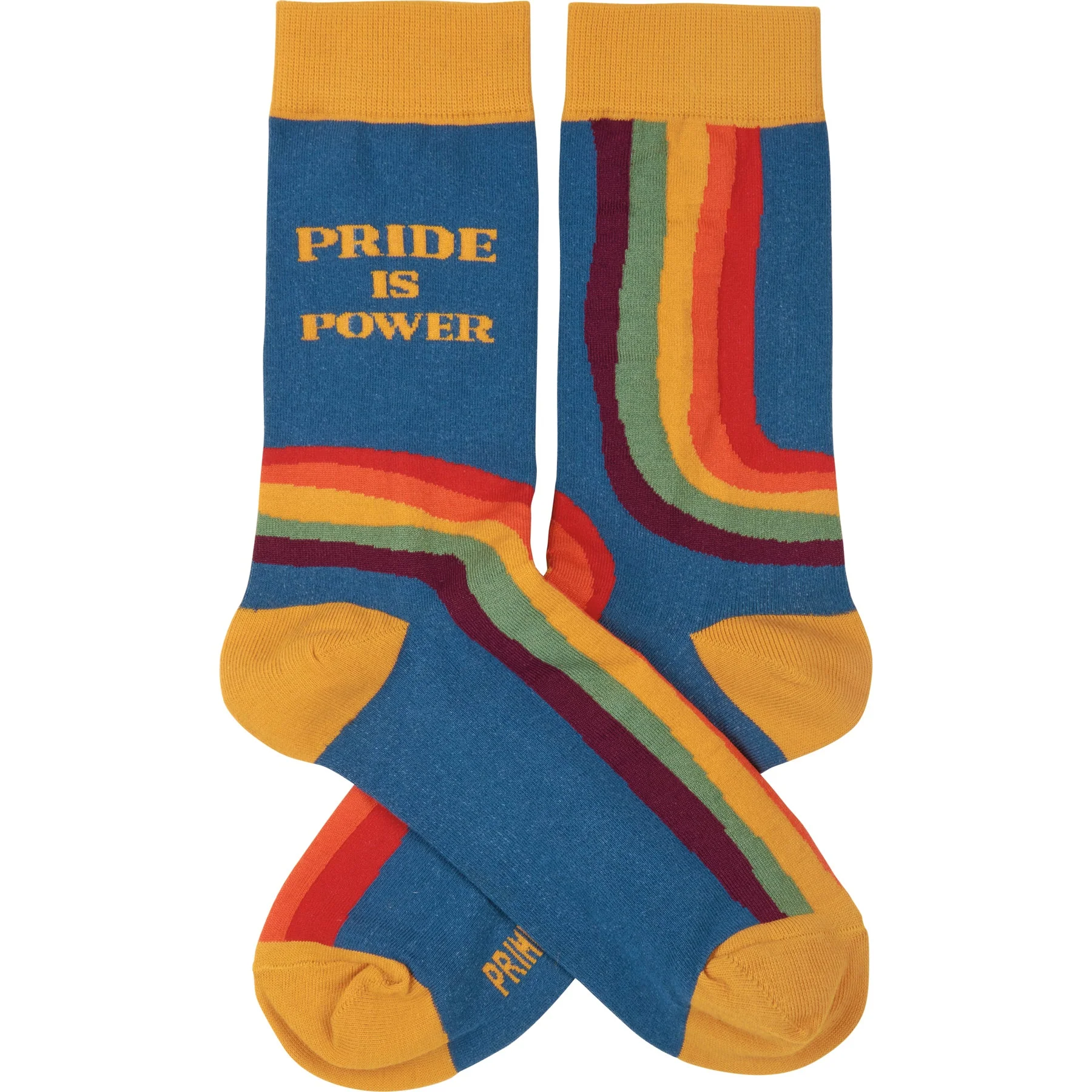 Pride Is Power Retro Socks | Rainbow LGBTQ Unisex - Image 2