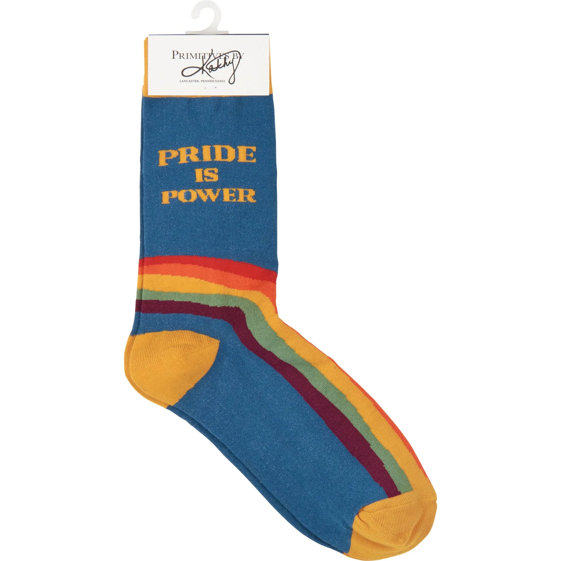 Pride Is Power Retro Socks | Rainbow LGBTQ Unisex - Image 4