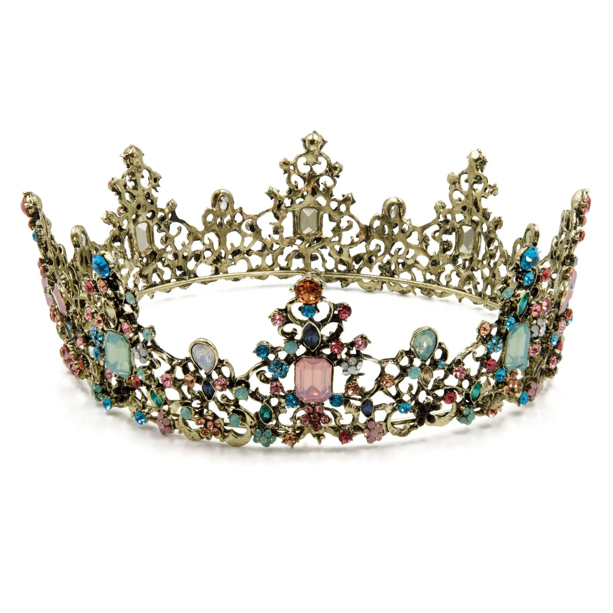 Princess of Pastels Luxe Tiara Crown | Royalty Crown Party or Bridal Hair Accessory - Image 3