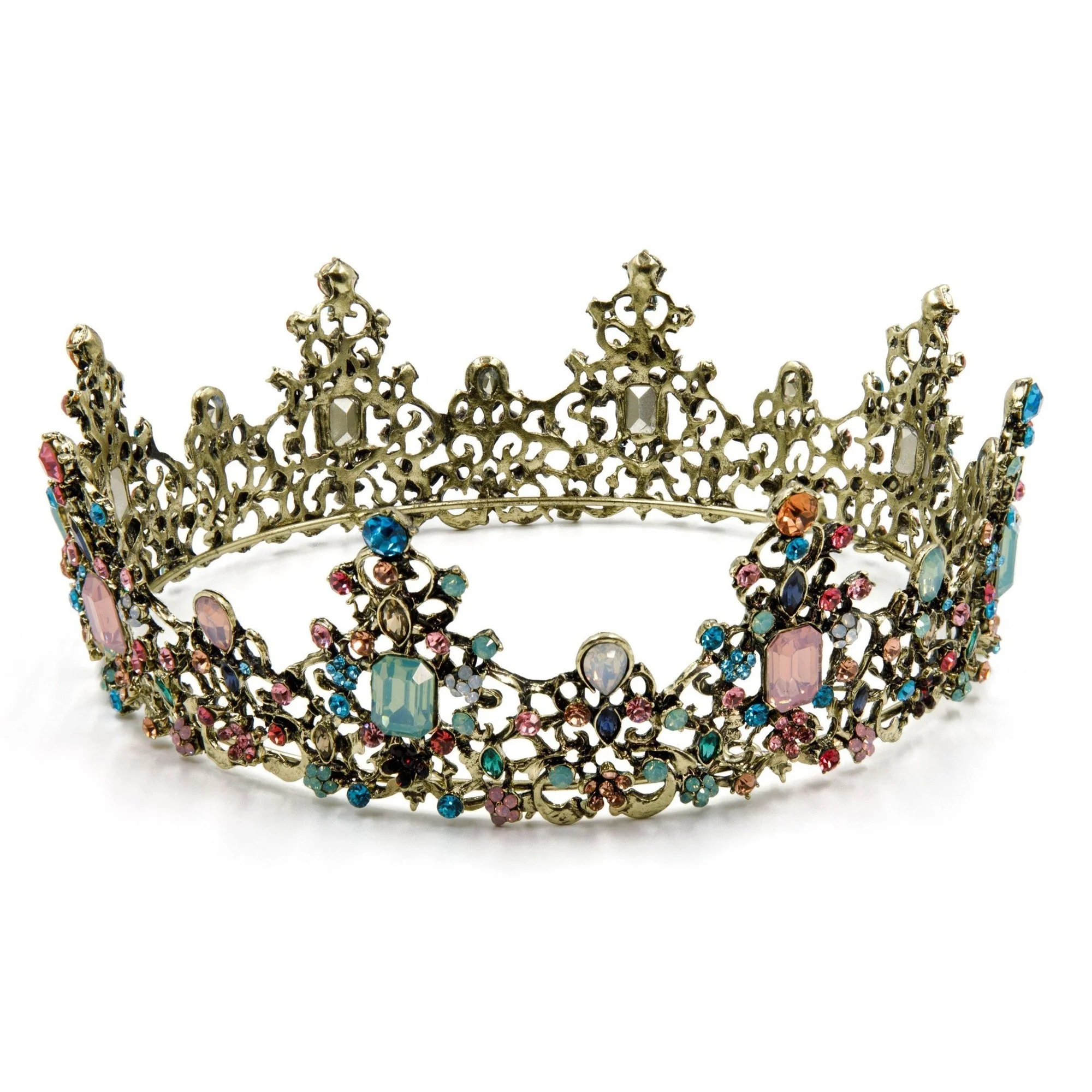 Princess of Pastels Luxe Tiara Crown | Royalty Crown Party or Bridal Hair Accessory - Image 4