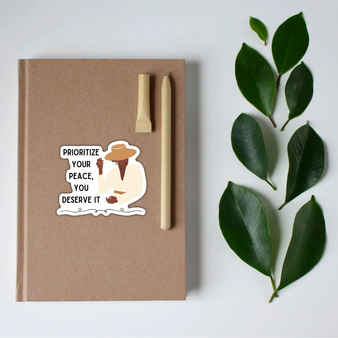 Prioritize Your Peace, You Deserve It | Vinyl Die Cut Sticker - Image 3