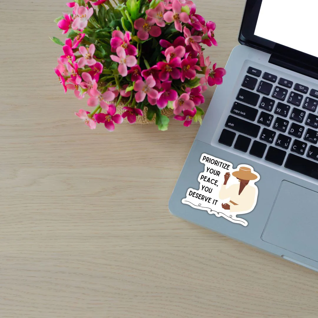 Prioritize Your Peace, You Deserve It | Vinyl Die Cut Sticker - Image 4