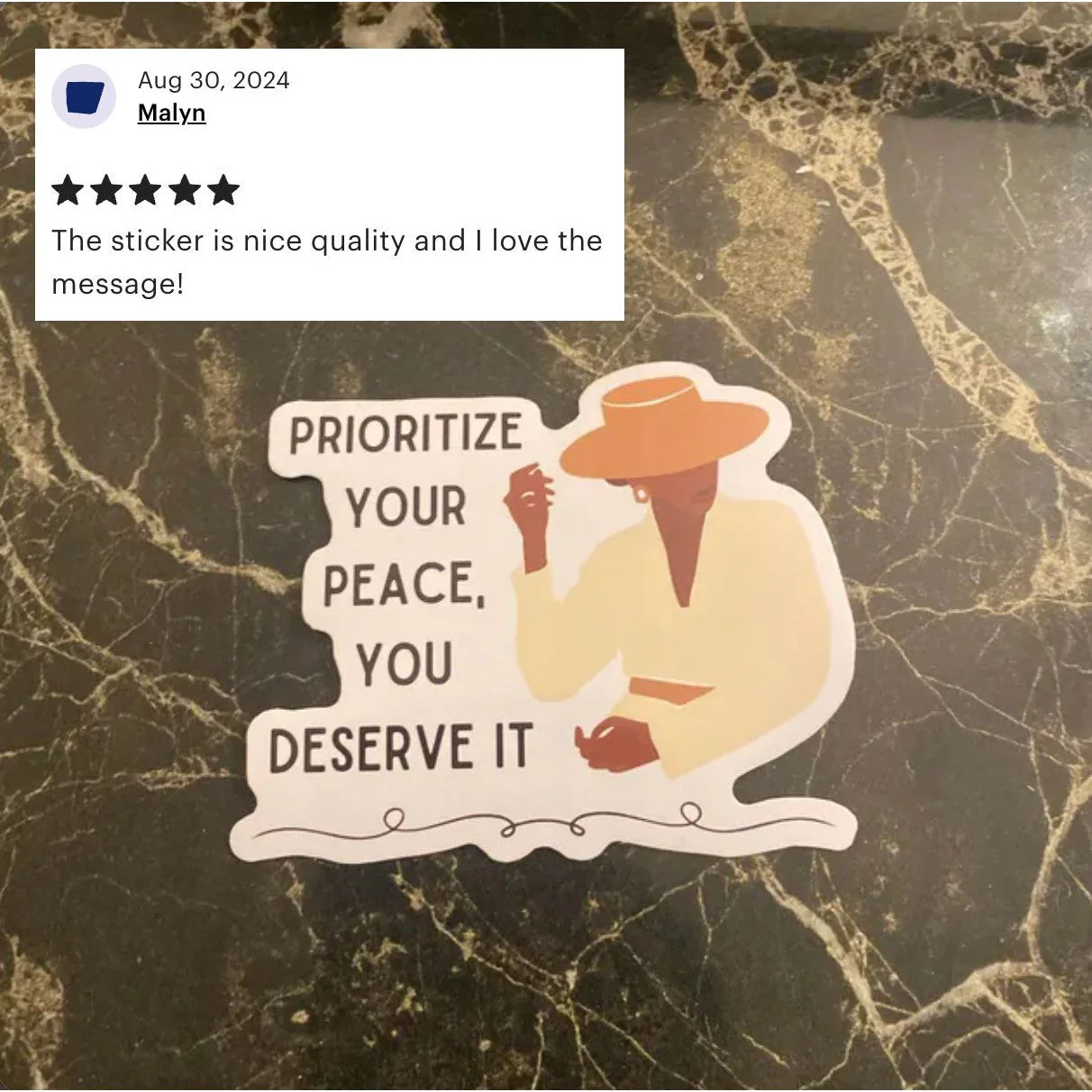Prioritize Your Peace, You Deserve It | Vinyl Die Cut Sticker - Image 6