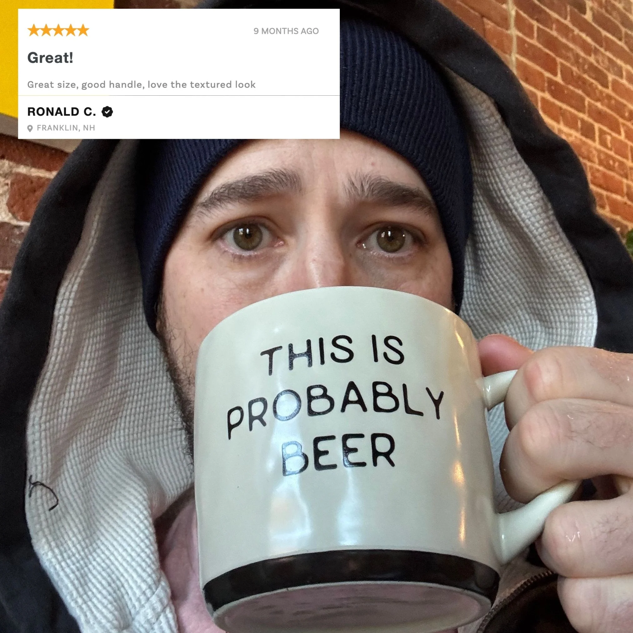 This Is Probably Beer Mug | Stoneware Coffee Tea Cup | 15oz - Image 3