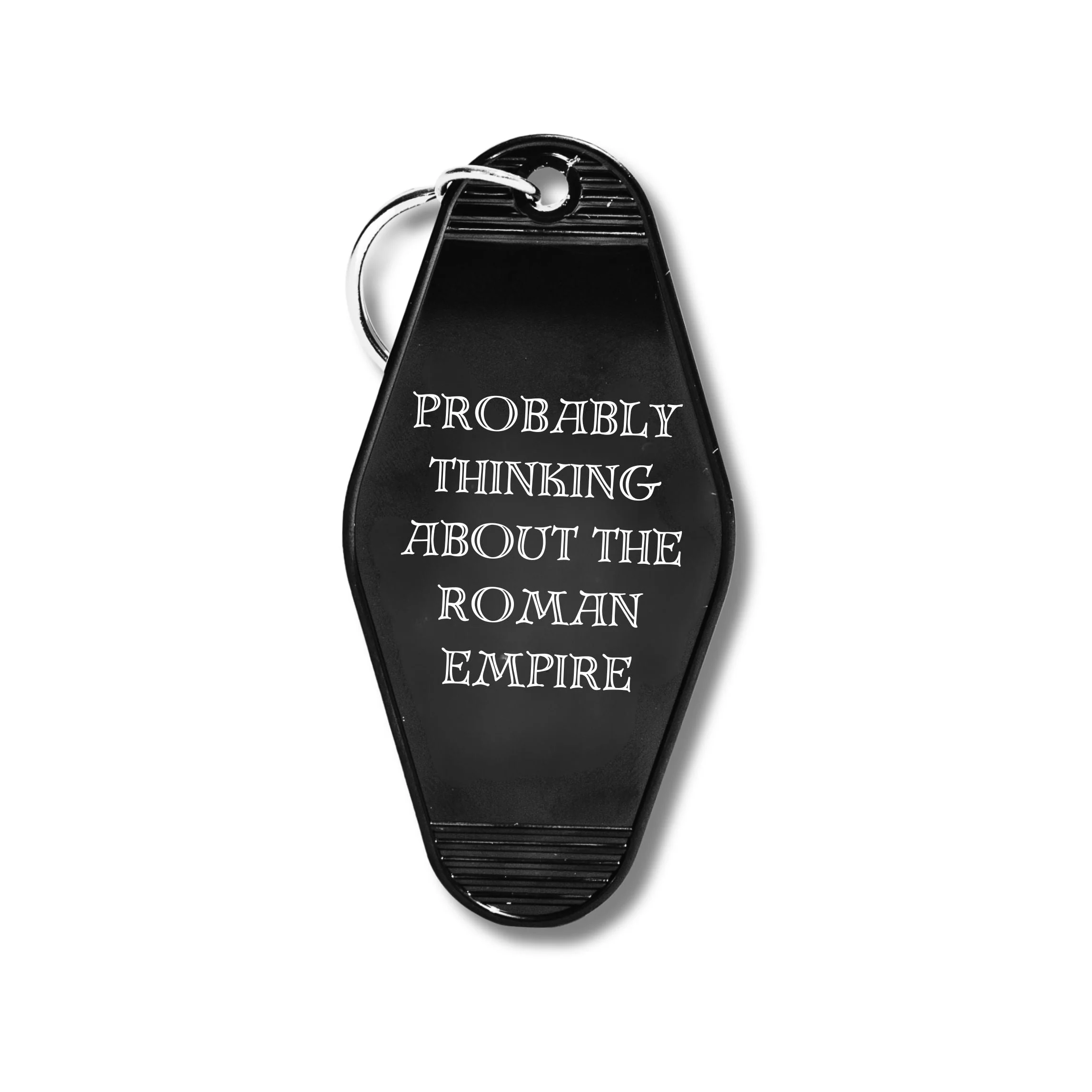 Probably Thinking About the Roman Empire Motel Style Keychain in Black - Image 5