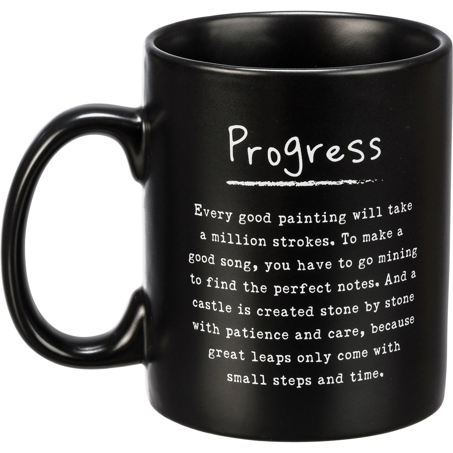 Progress Mug in Matte Black | Double-sided Stoneware Coffee Tea Cup | 20oz - Image 3