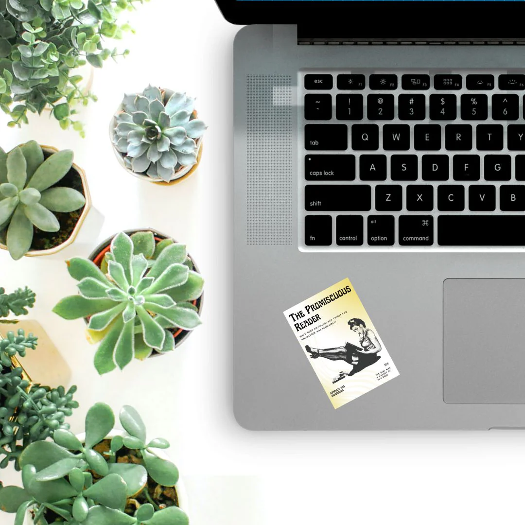 The Promiscuous Reader Glossy Die Cut Vinyl Sticker 1.96in x 2.95in - Image 4