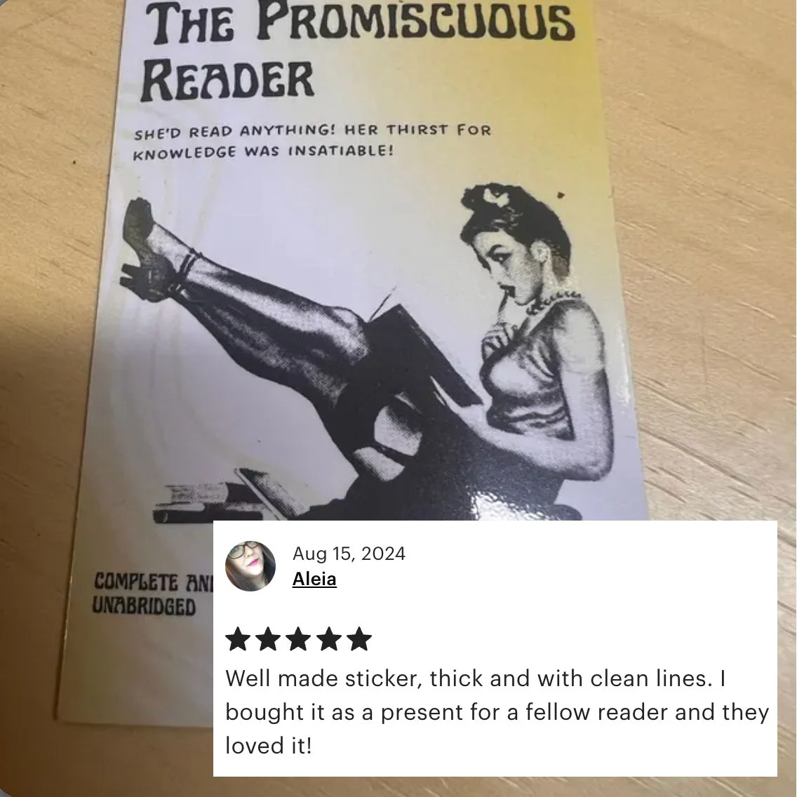 The Promiscuous Reader Glossy Die Cut Vinyl Sticker 1.96in x 2.95in - Image 5