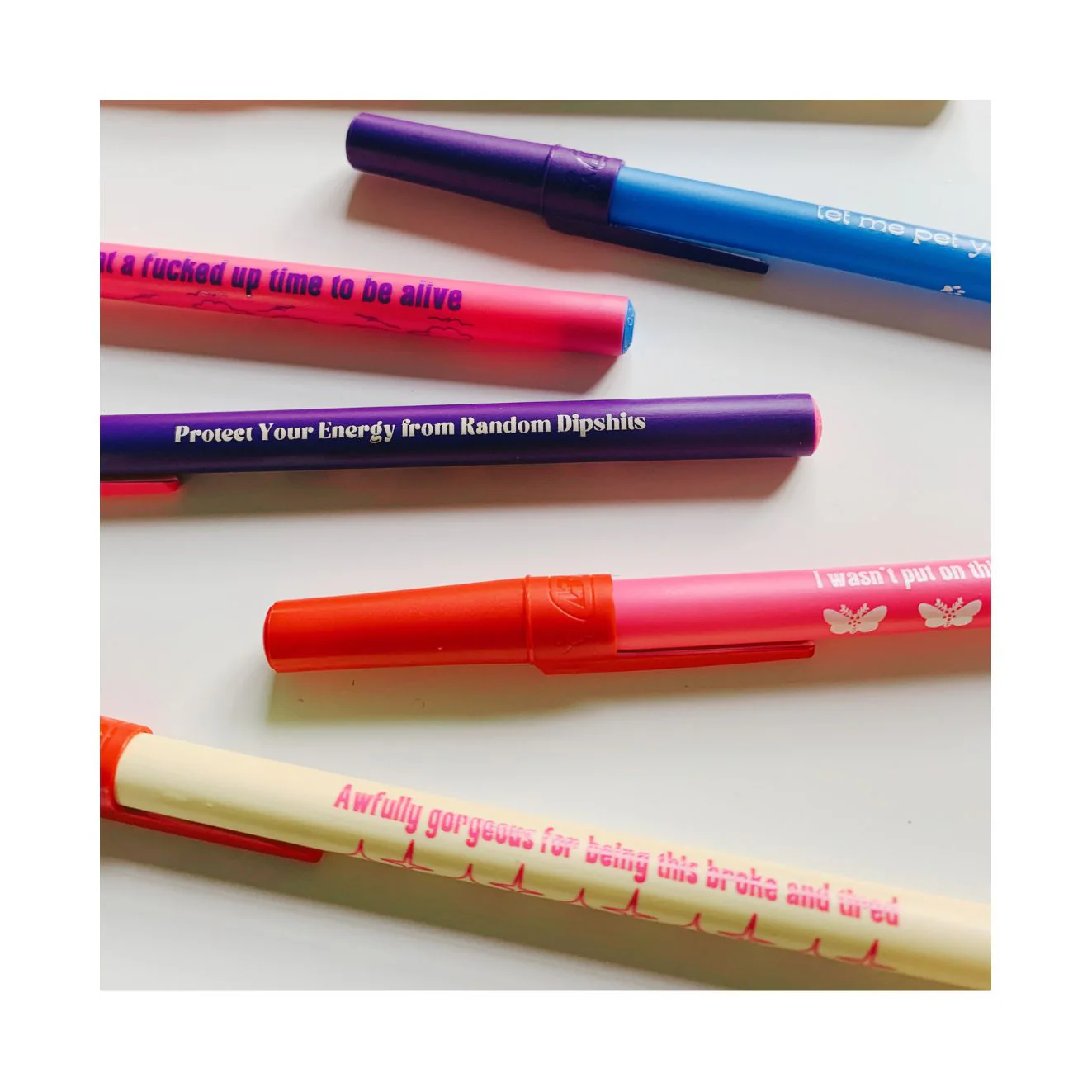 Protect Your Energy From Random Dipshits Ballpoint Pen in Violet | Gen Z Aesthetic Blue Ink - Image 8