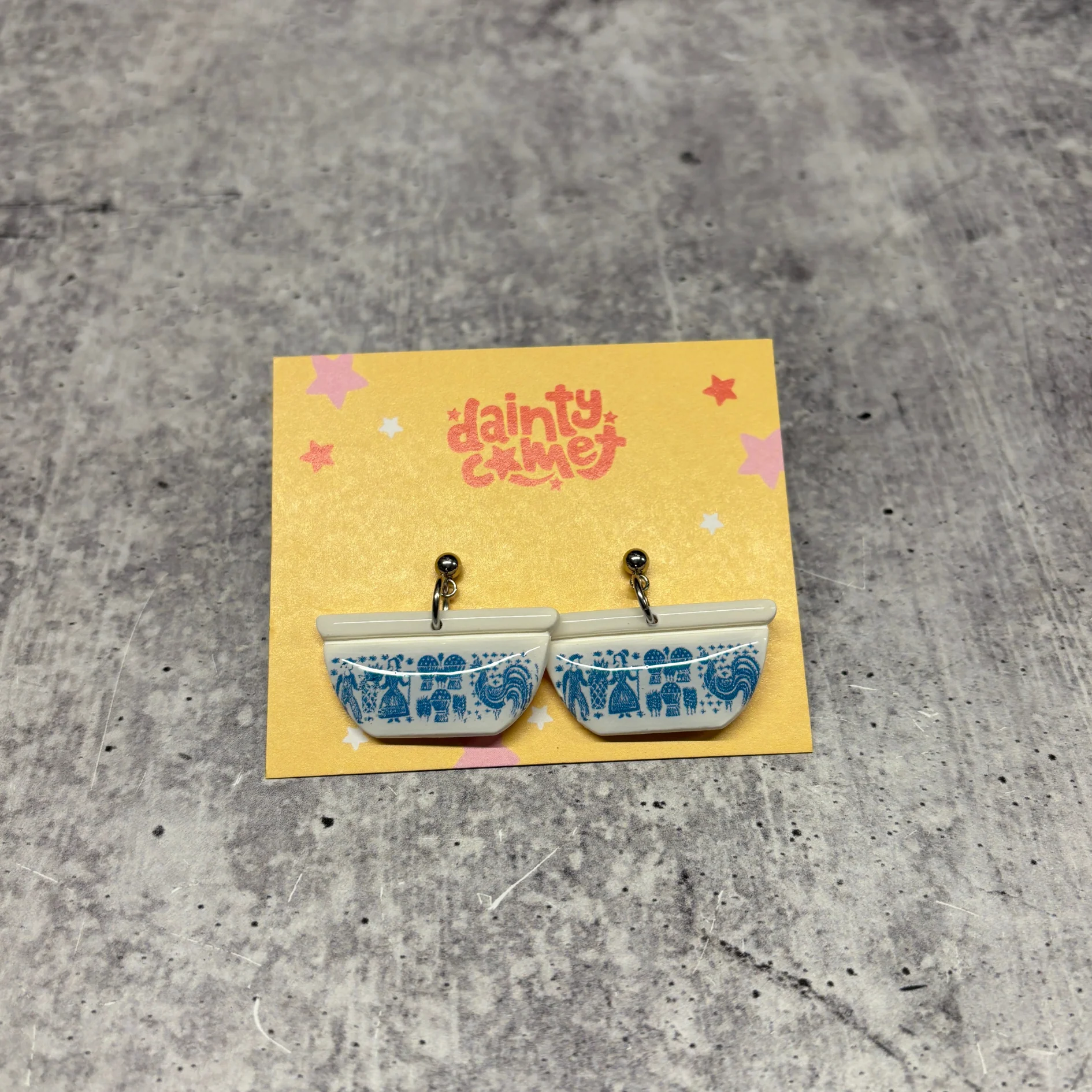 Handmade Pyrex Dish Earrings | Historic Prints on Polymer Clay - Image 10
