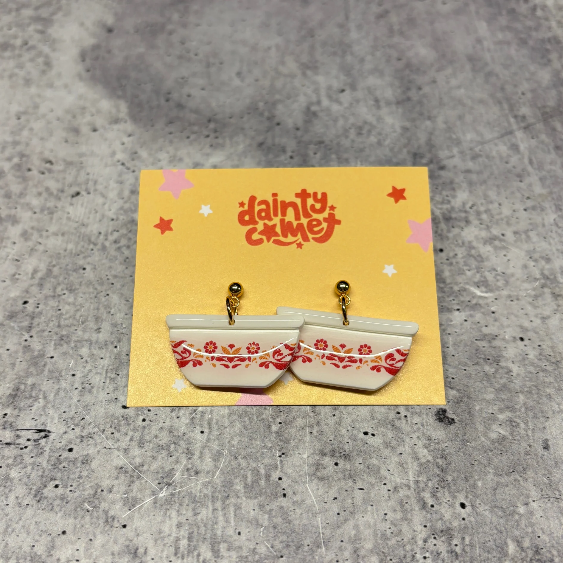 Handmade Pyrex Dish Earrings | Historic Prints on Polymer Clay - Image 11