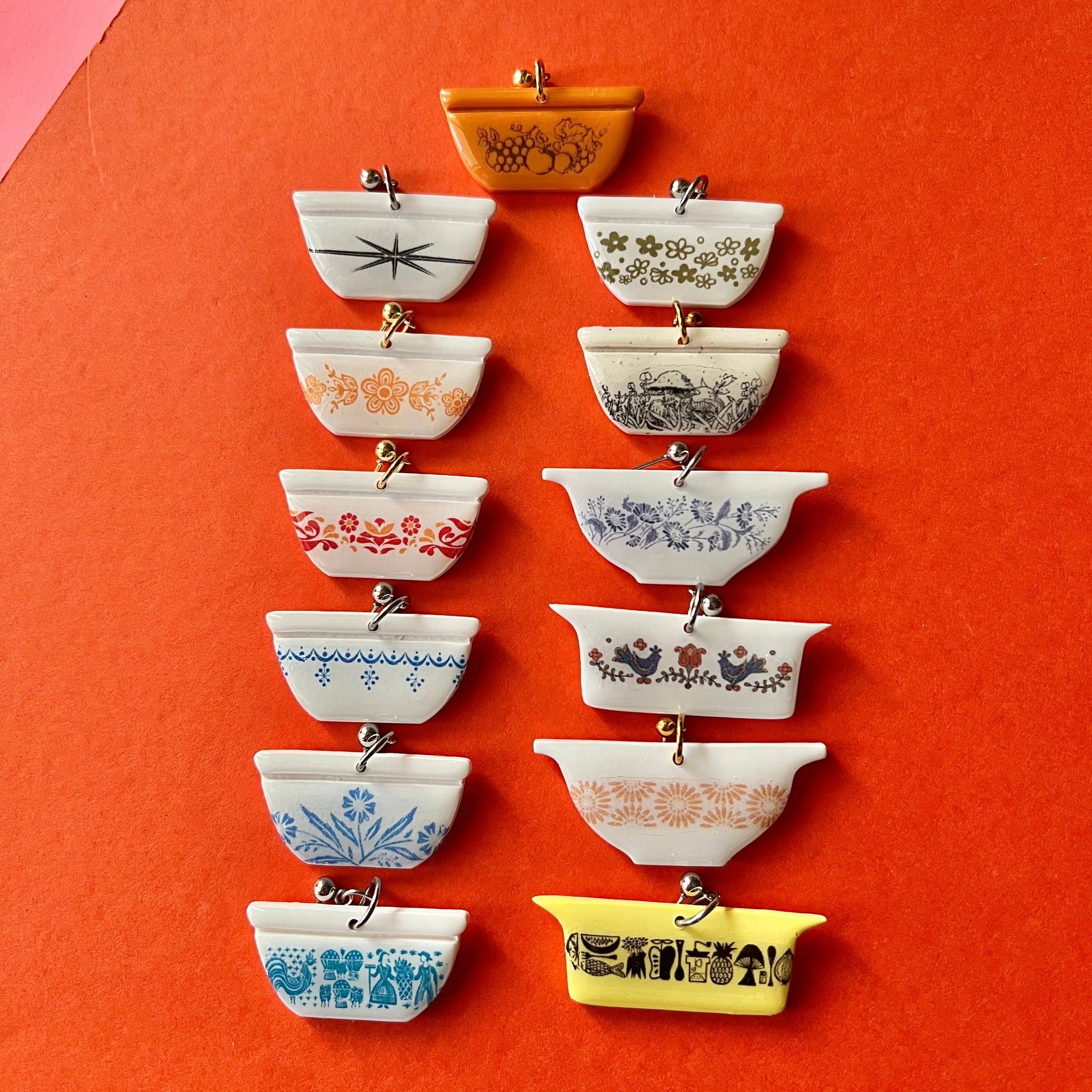 Handmade Pyrex Dish Earrings | Historic Prints on Polymer Clay - Image 15