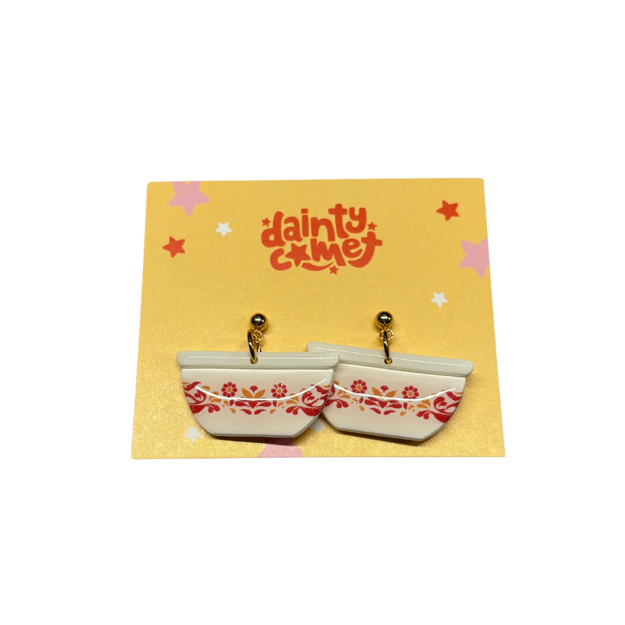 Handmade Pyrex Dish Earrings | Historic Prints on Polymer Clay - Image 4