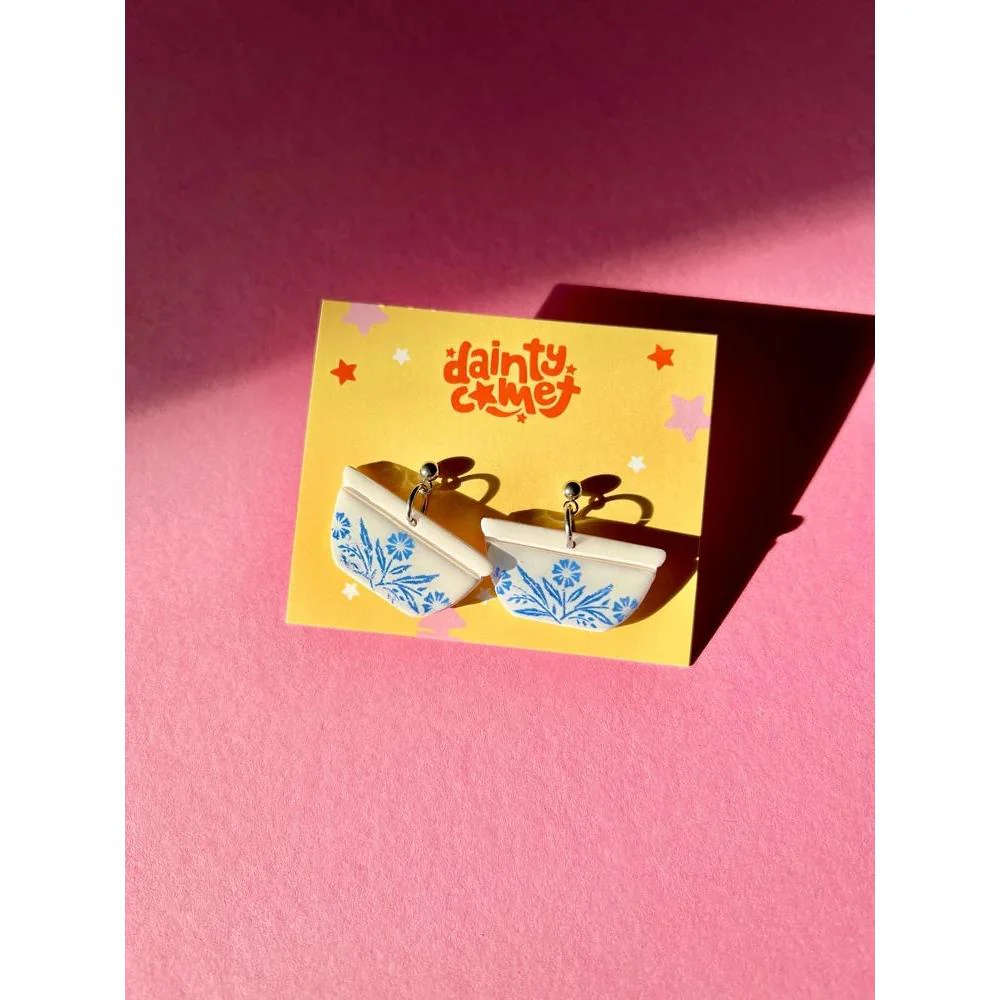 Handmade Pyrex Dish Earrings | Historic Prints on Polymer Clay - Image 7